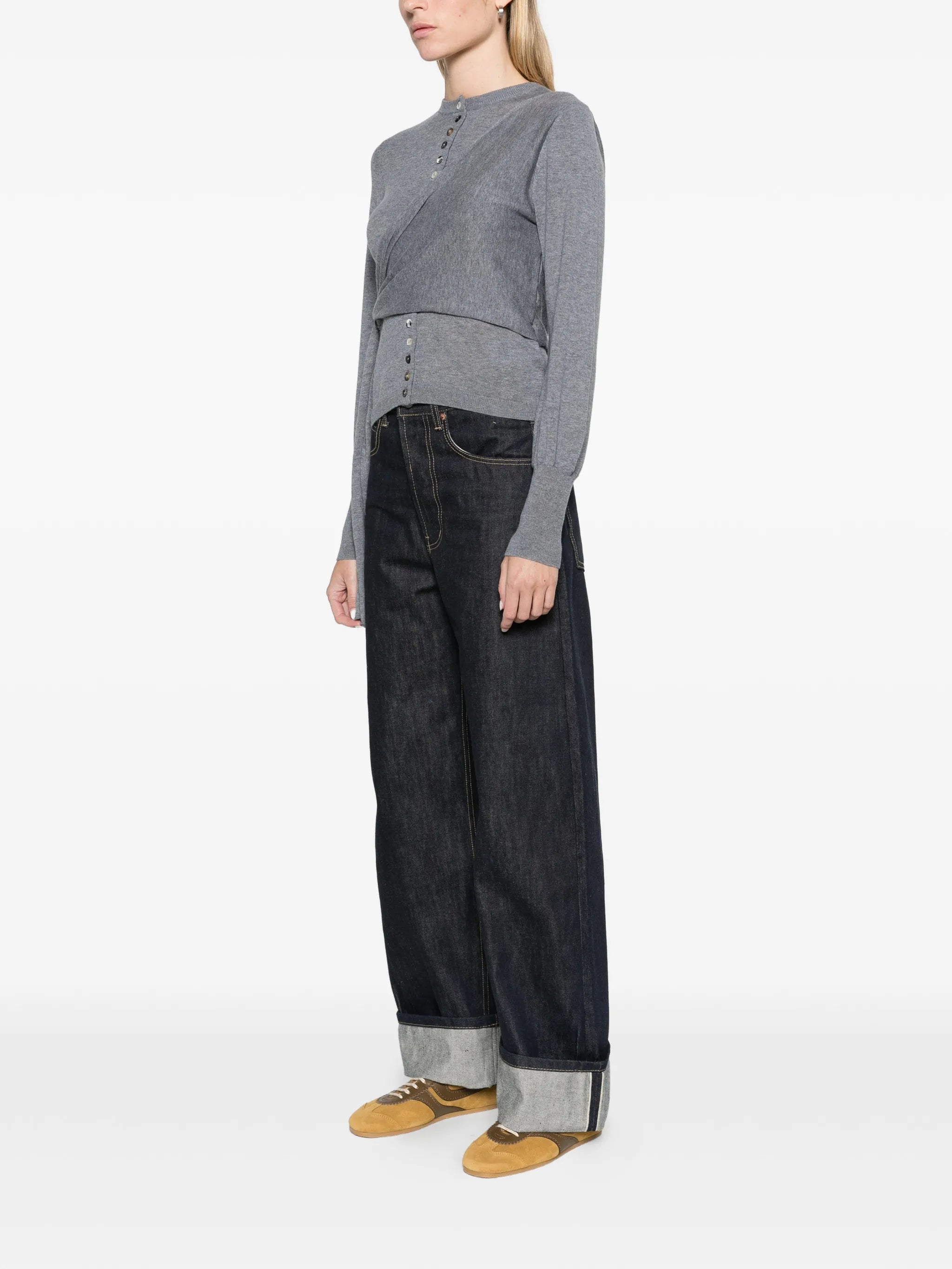 Venna wrap cardigan - grey