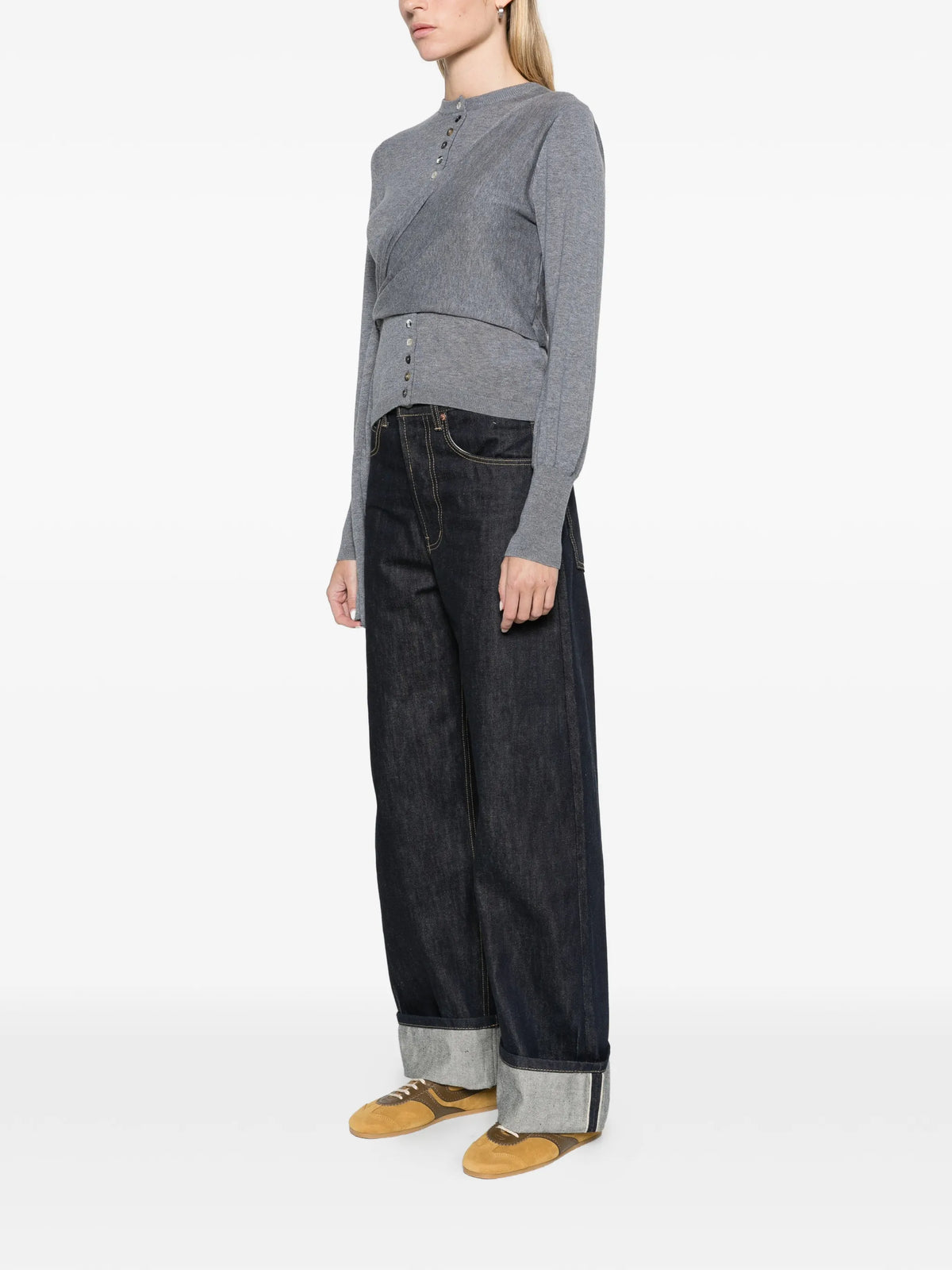 Venna wrap cardigan - grey