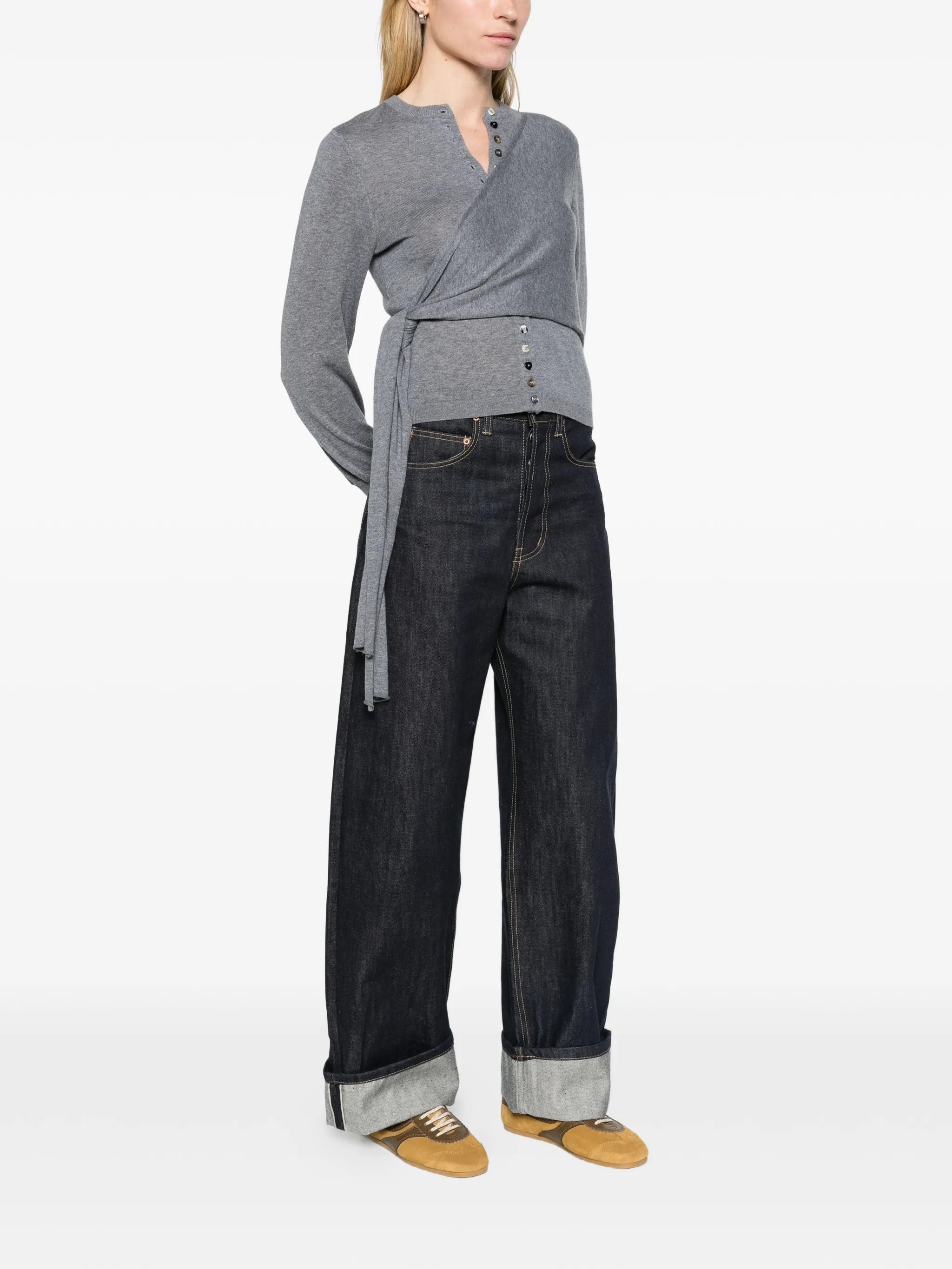 Venna wrap cardigan - grey