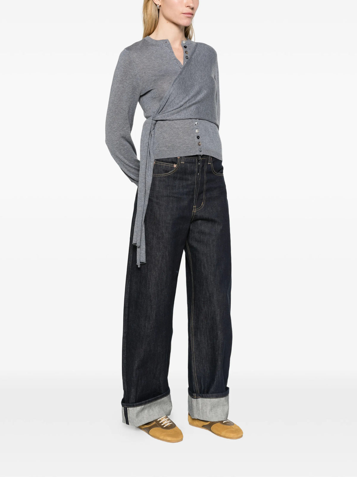 Venna wrap cardigan - grey
