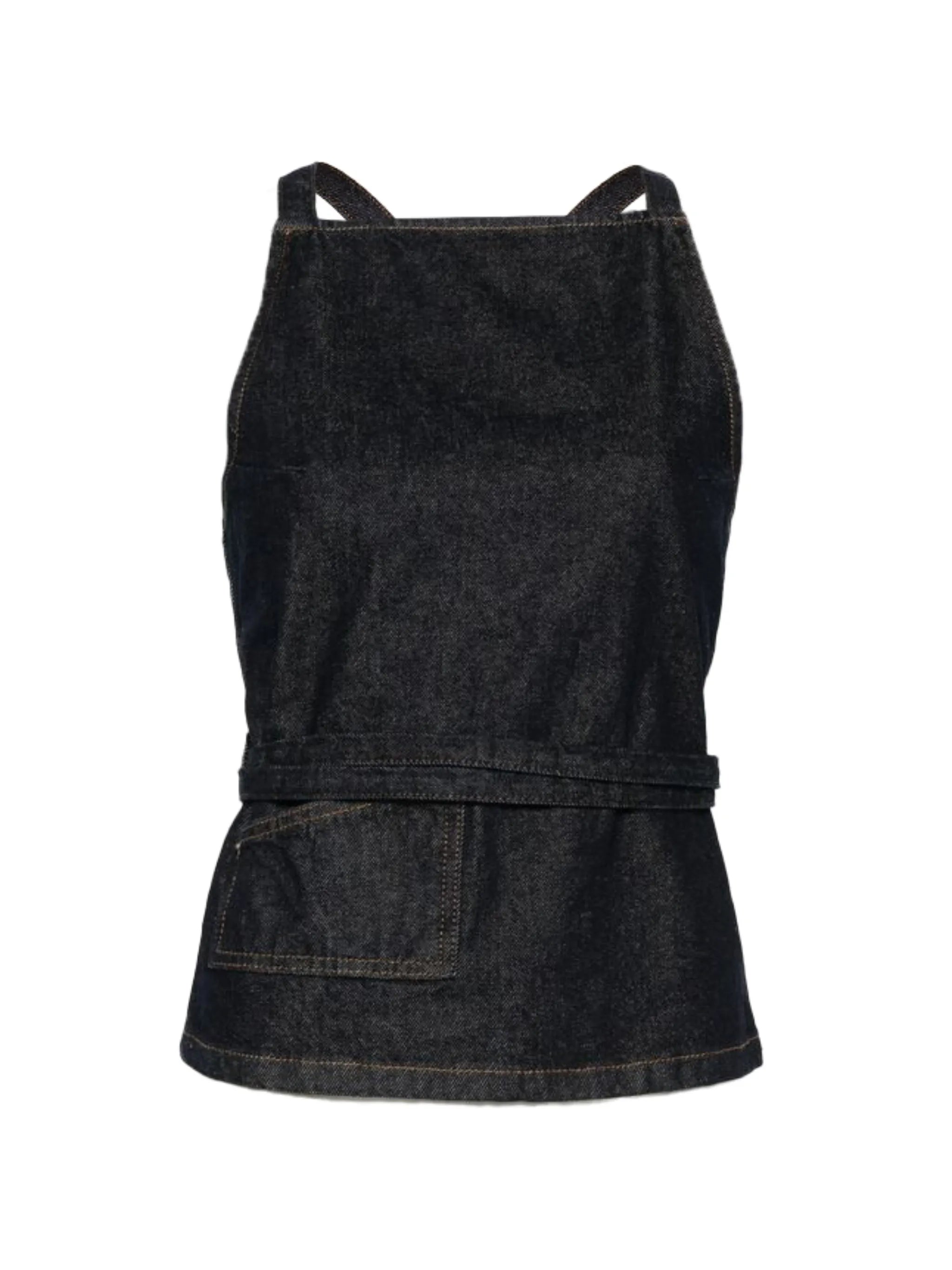Annabelle apron top indigo
