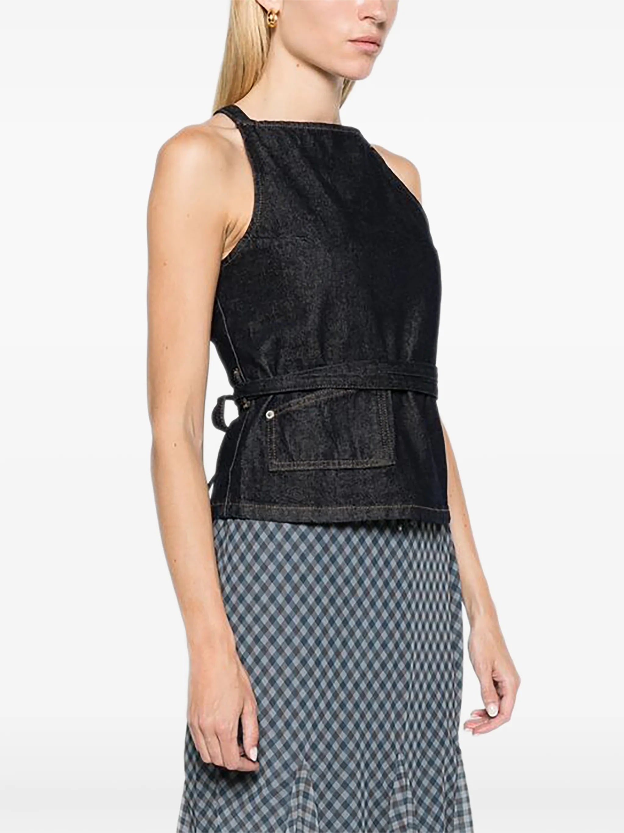 Annabelle apron top indigo