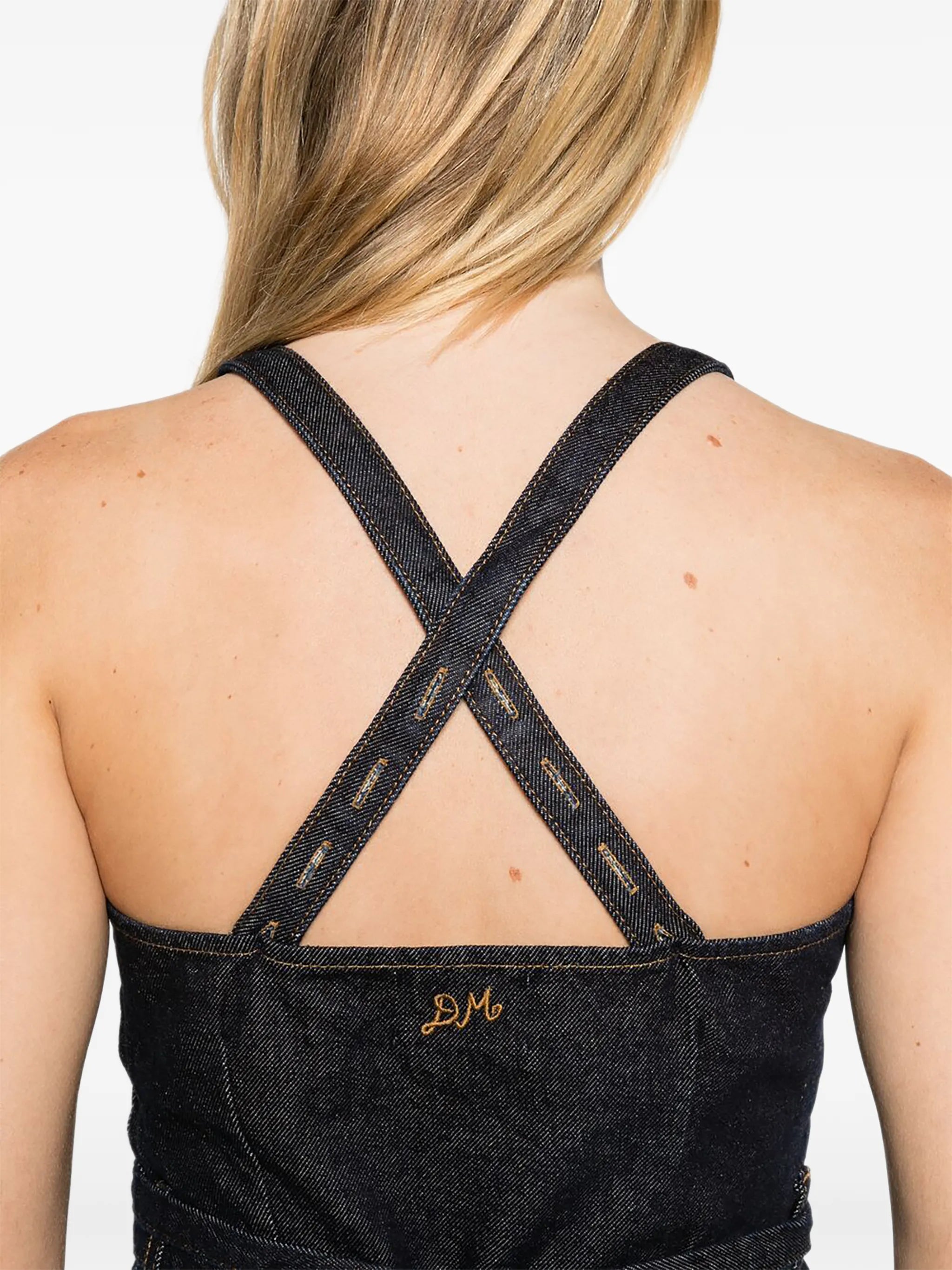 Annabelle apron top indigo