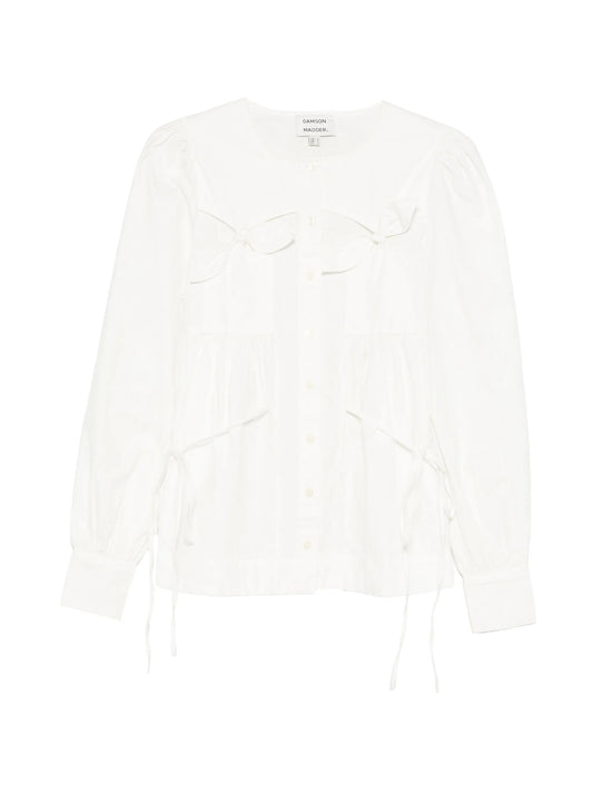 Lettie bow-detail blouse white