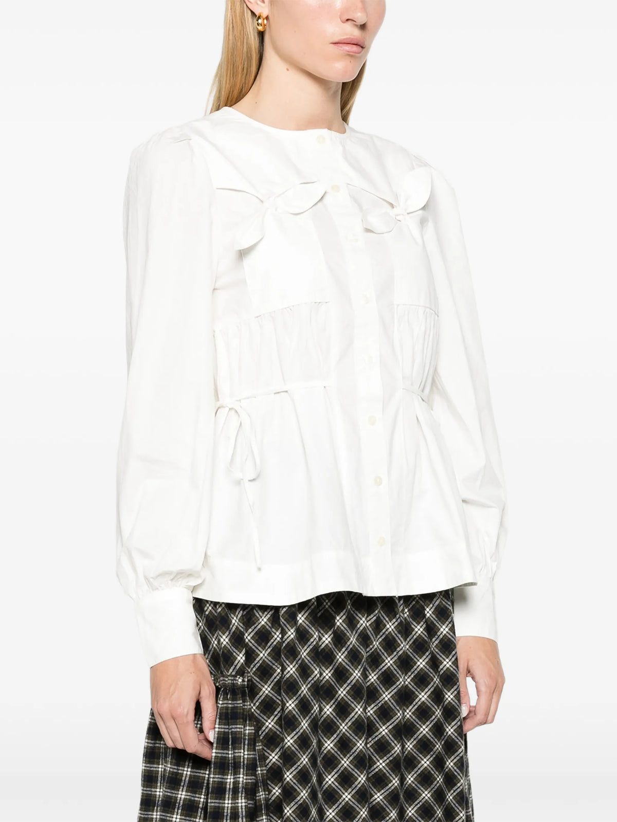 Lettie bow-detail blouse white