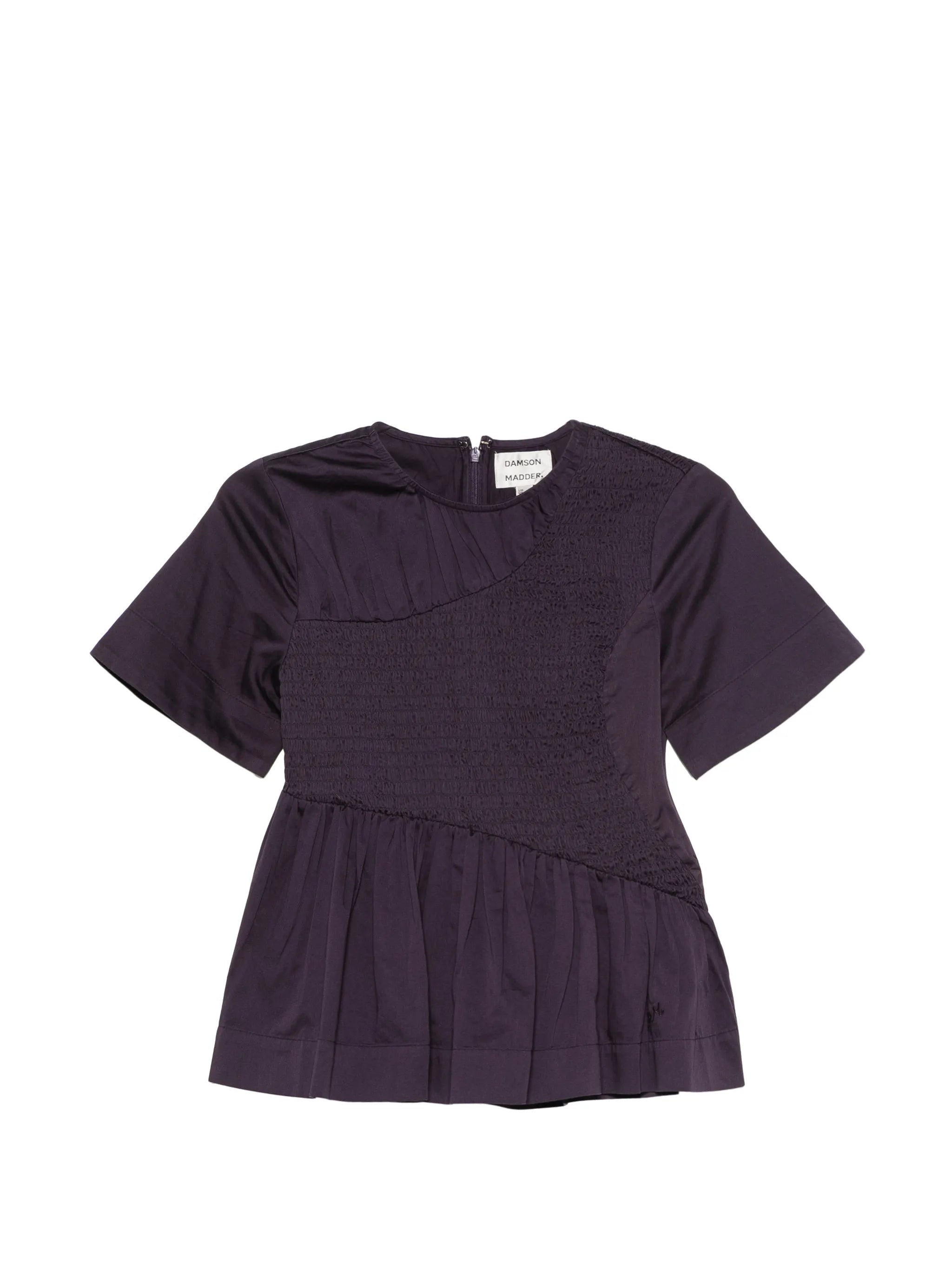 Emmy shirred top - plum