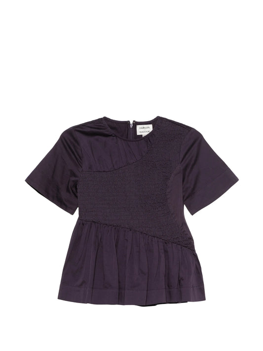 Emmy shirred top - plum