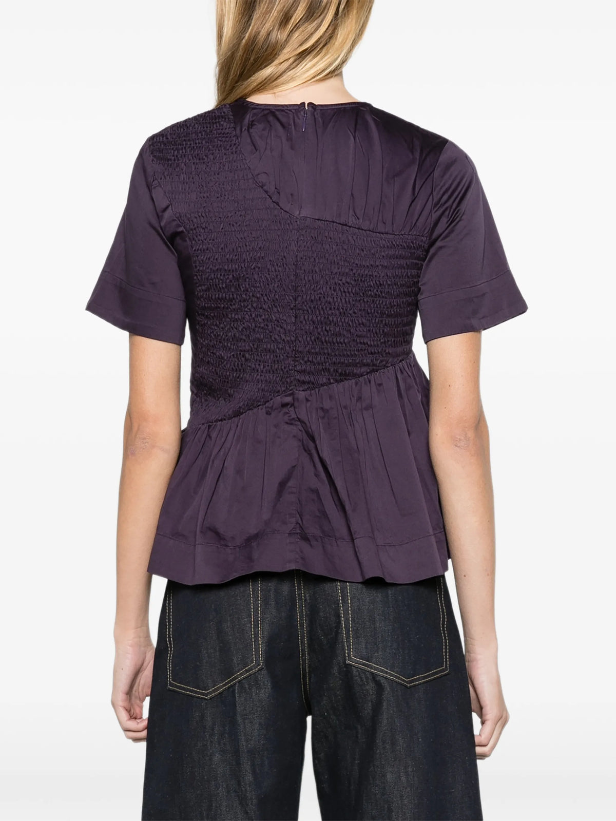 Emmy shirred top - plum
