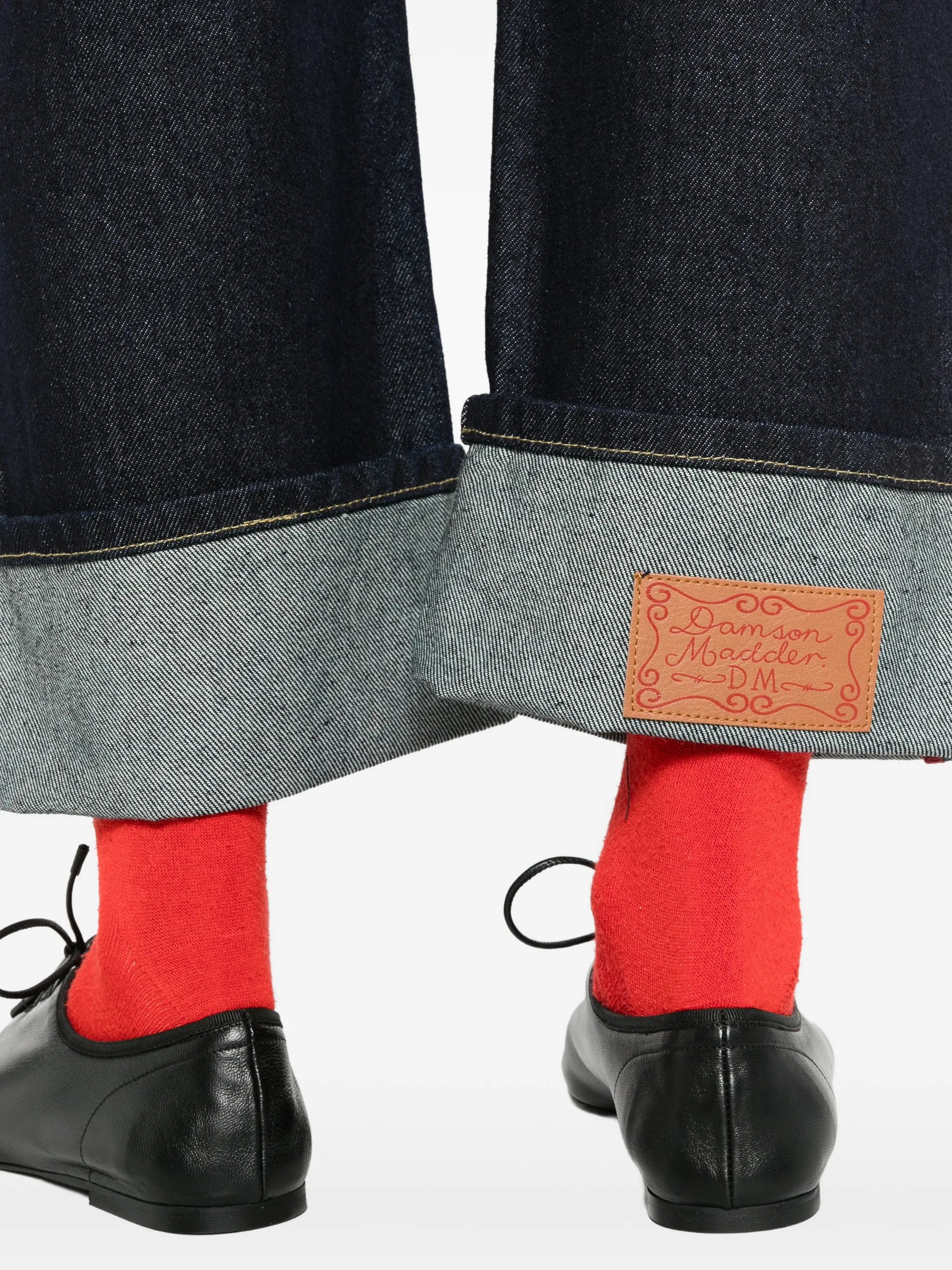 straight-leg Montana turn-up jeans - indigo selvedge