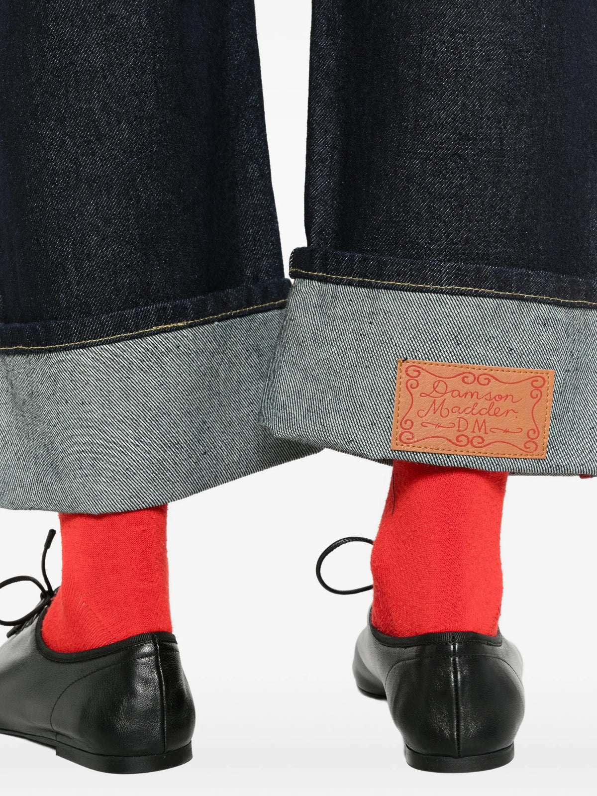 straight-leg Montana turn-up jeans - indigo selvedge