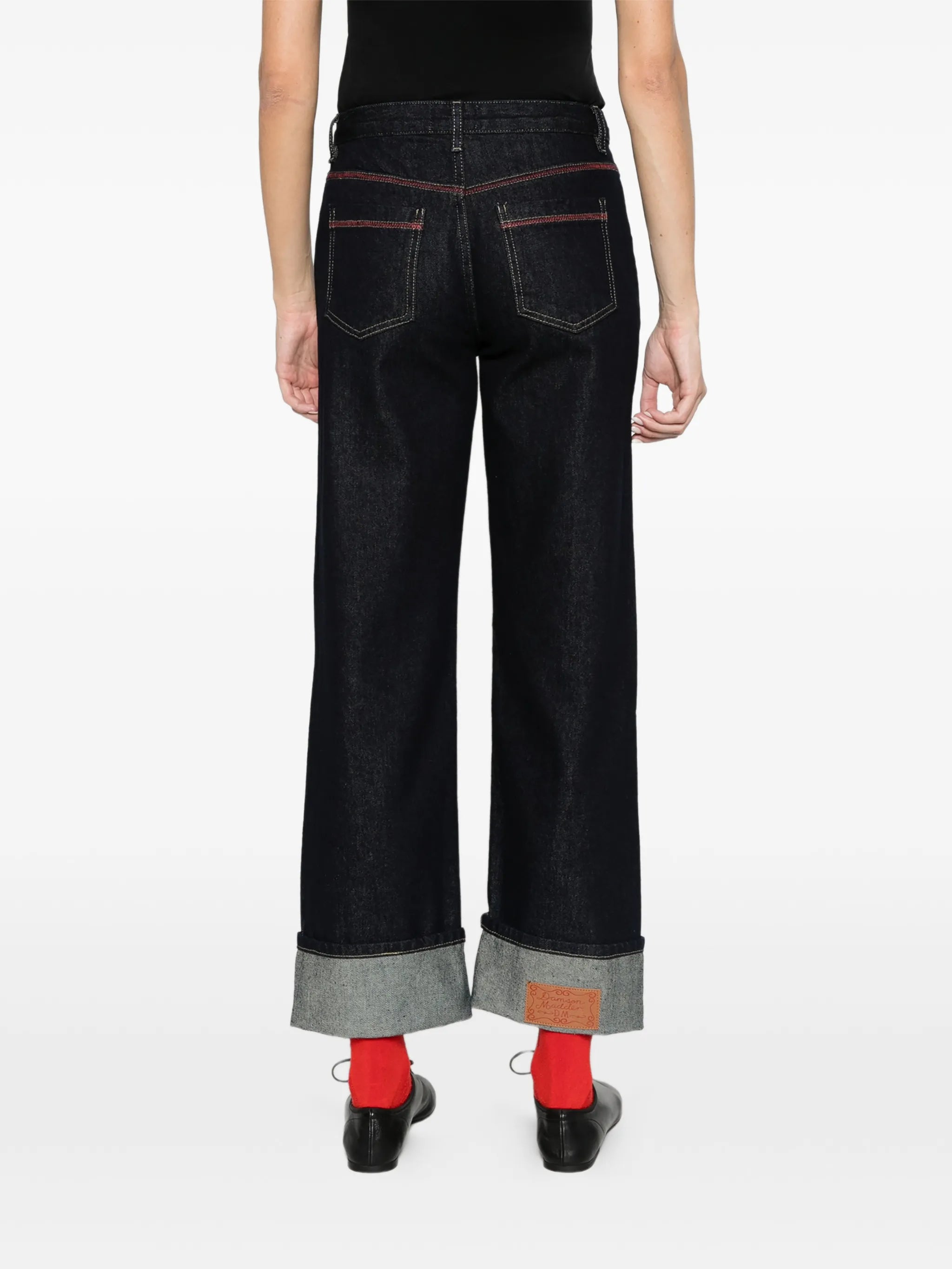 straight-leg Montana turn-up jeans - indigo selvedge