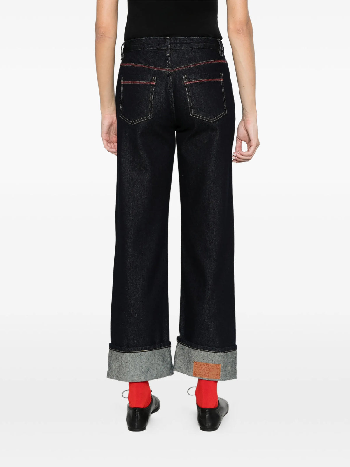 straight-leg Montana turn-up jeans - indigo selvedge