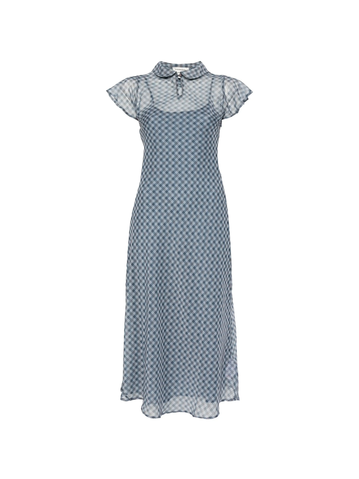 Hudson midi dress blue grey gingham
