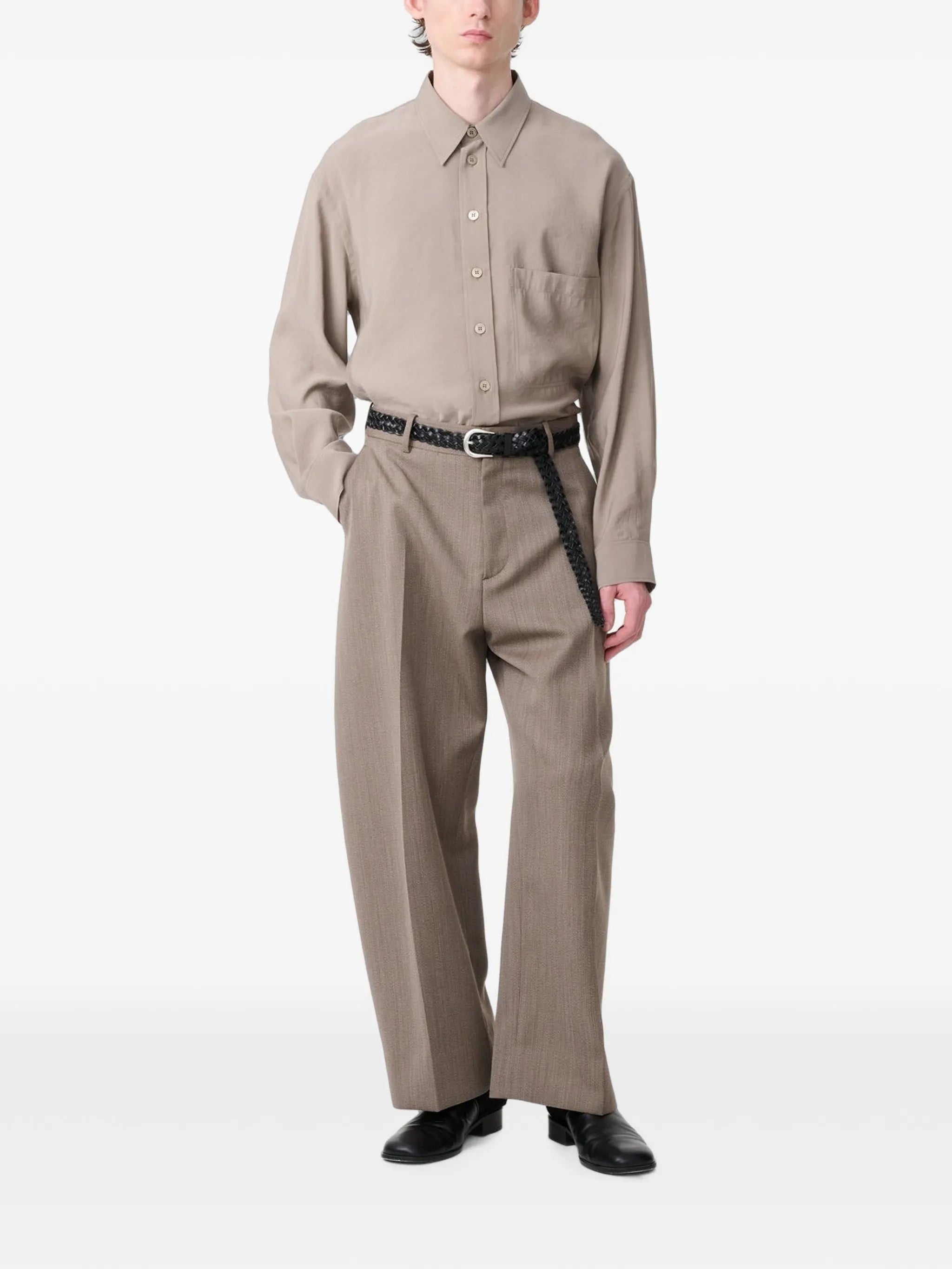 Emper patch-pocket shirt
