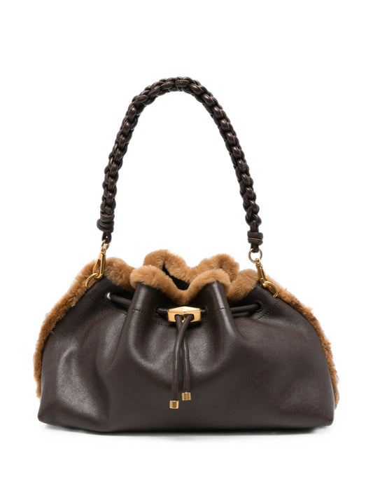 Bon Bon EW shearling-trim shoulder bag