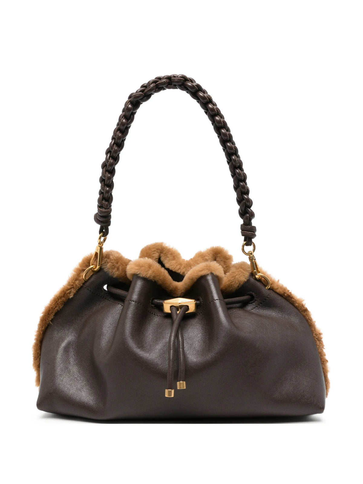 Bon Bon EW shearling-trim shoulder bag