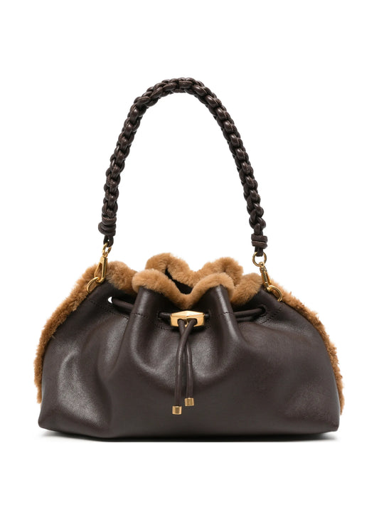 Bon Bon EW shearling-trim shoulder bag