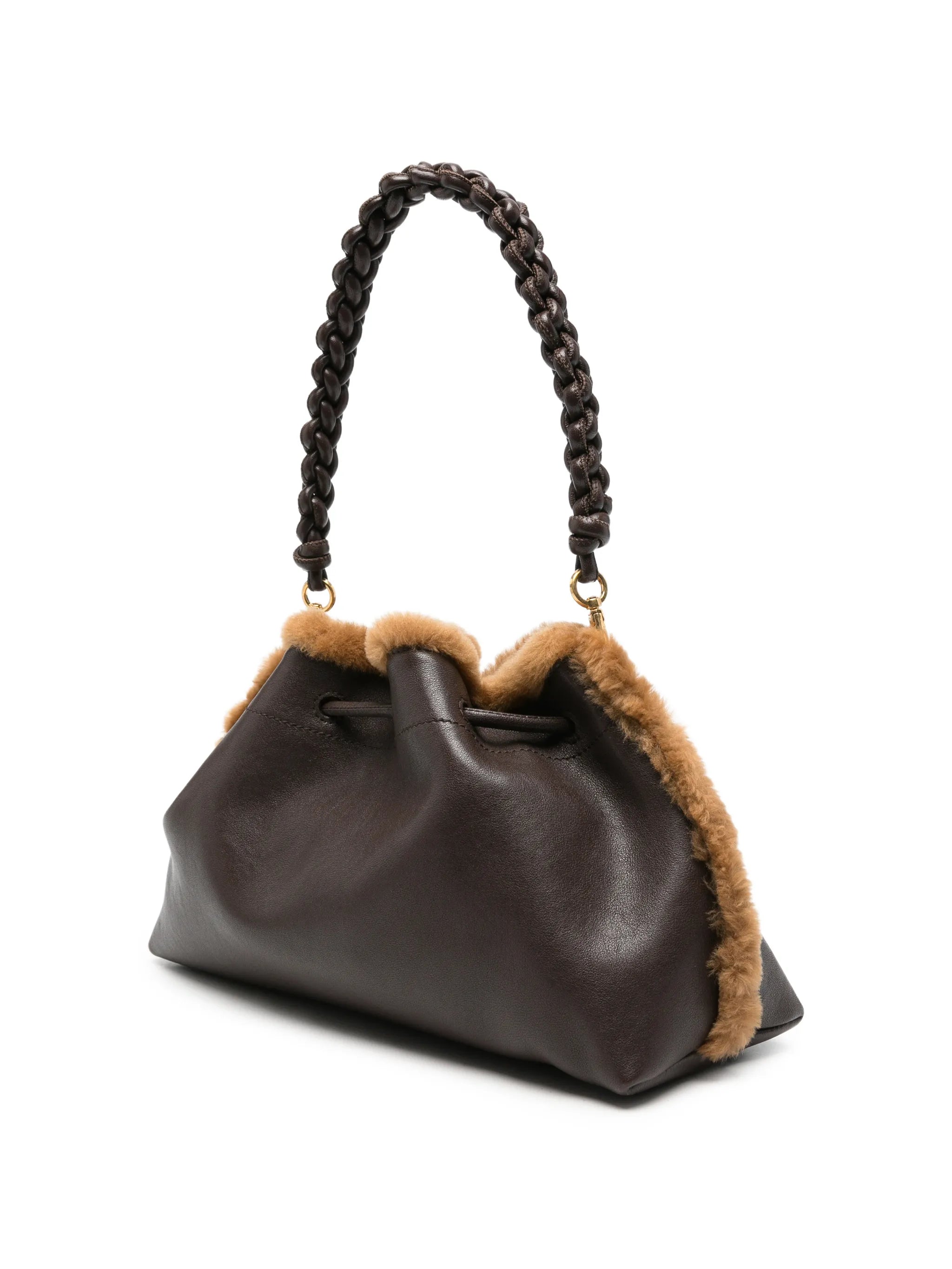 Bon Bon EW shearling-trim shoulder bag