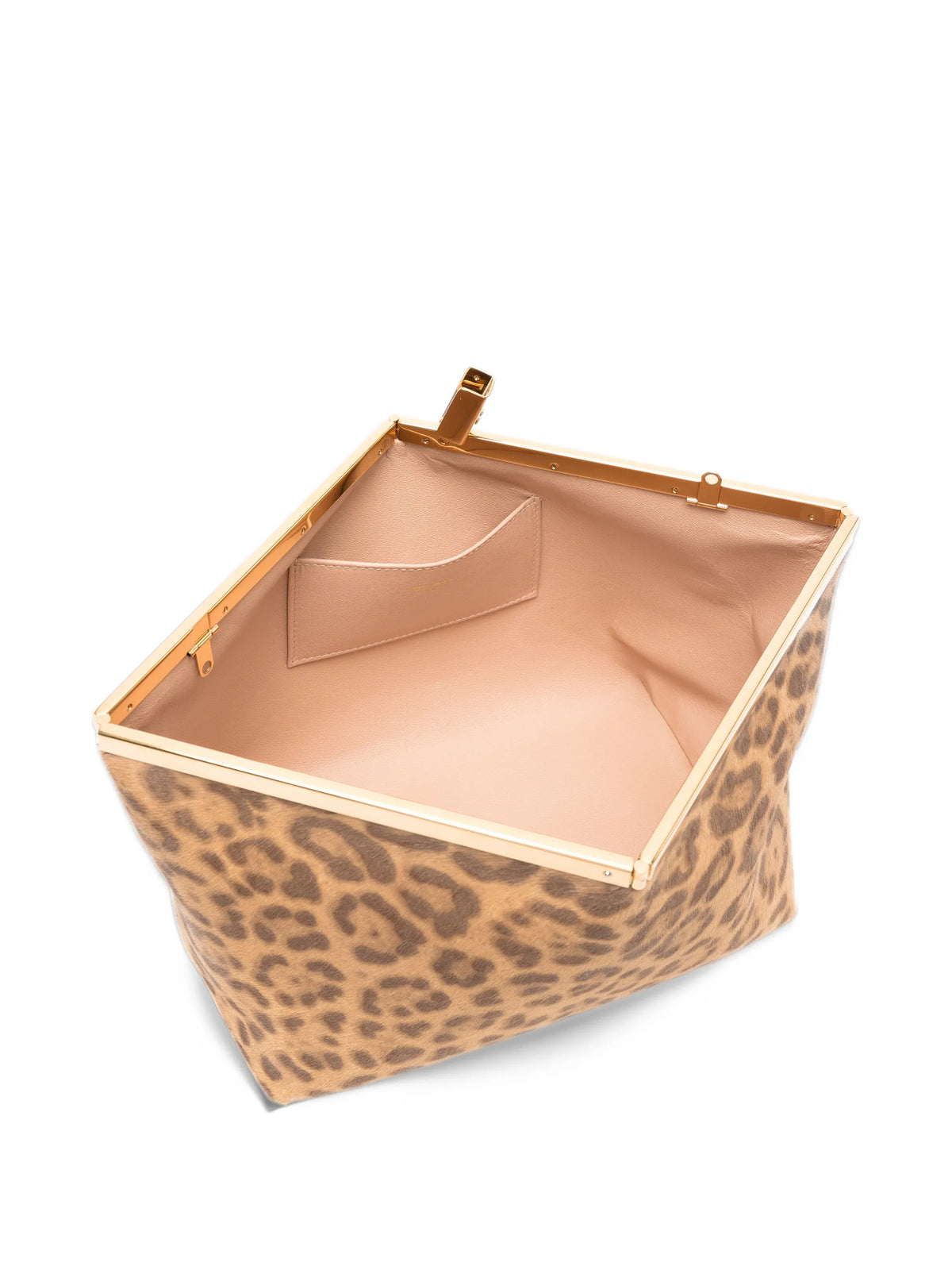 Ganache leopard-print pony clutch