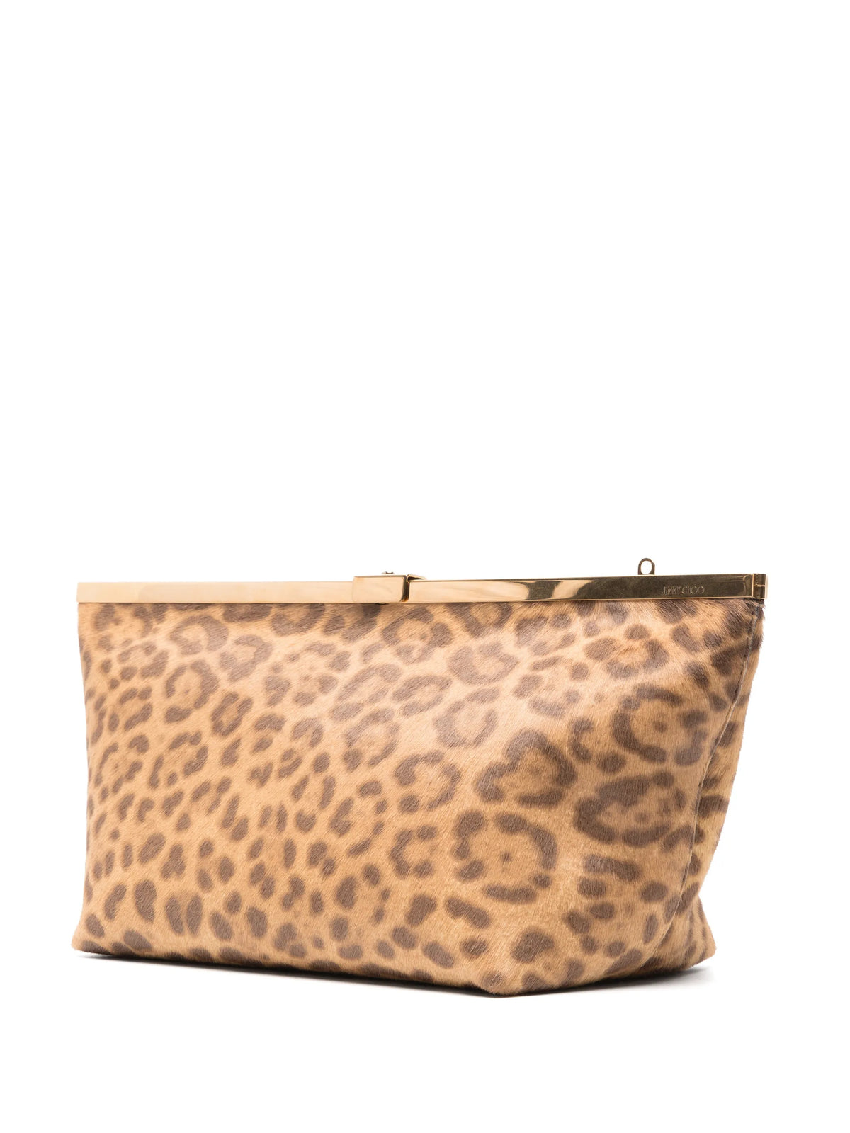 Ganache leopard-print pony clutch