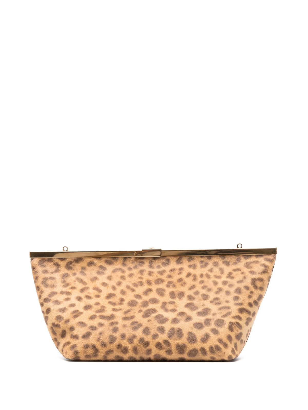 Ganache leopard-print pony clutch