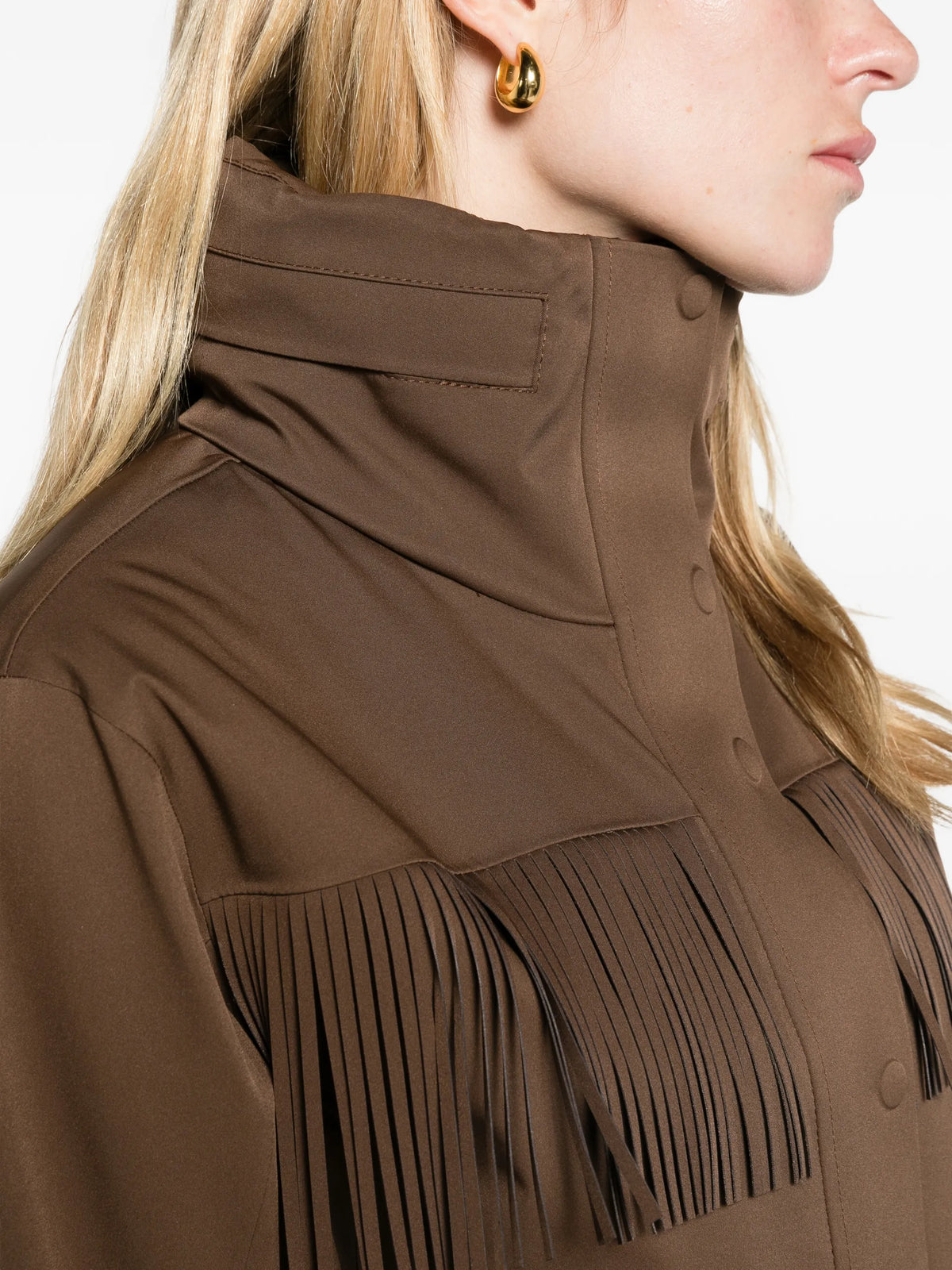 fringed insulated ski jacket