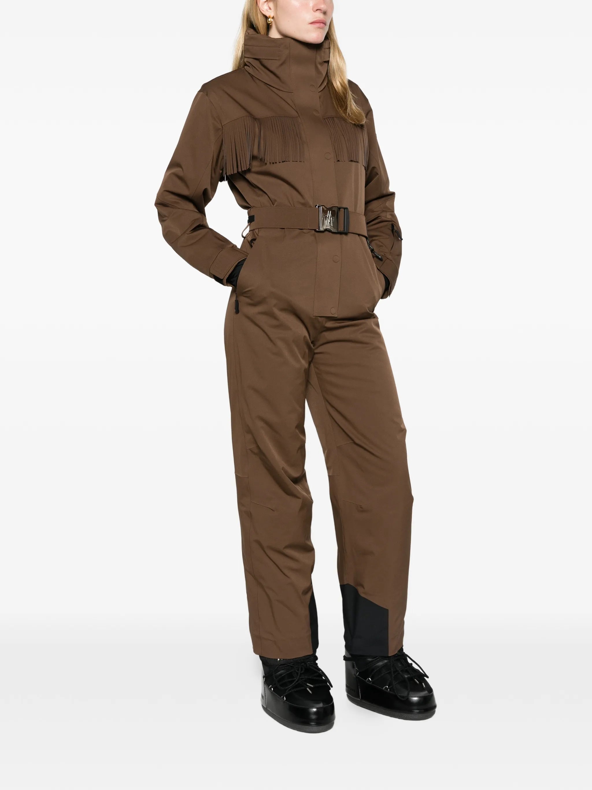 fringed insulated ski jacket