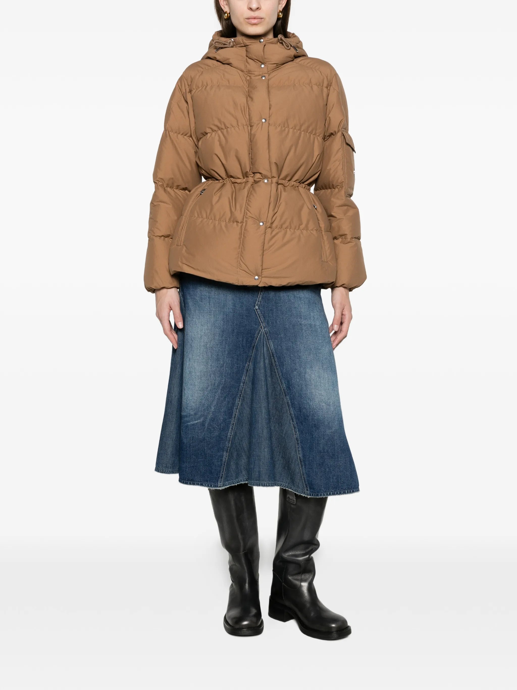 Himalaya hooded short down jacket