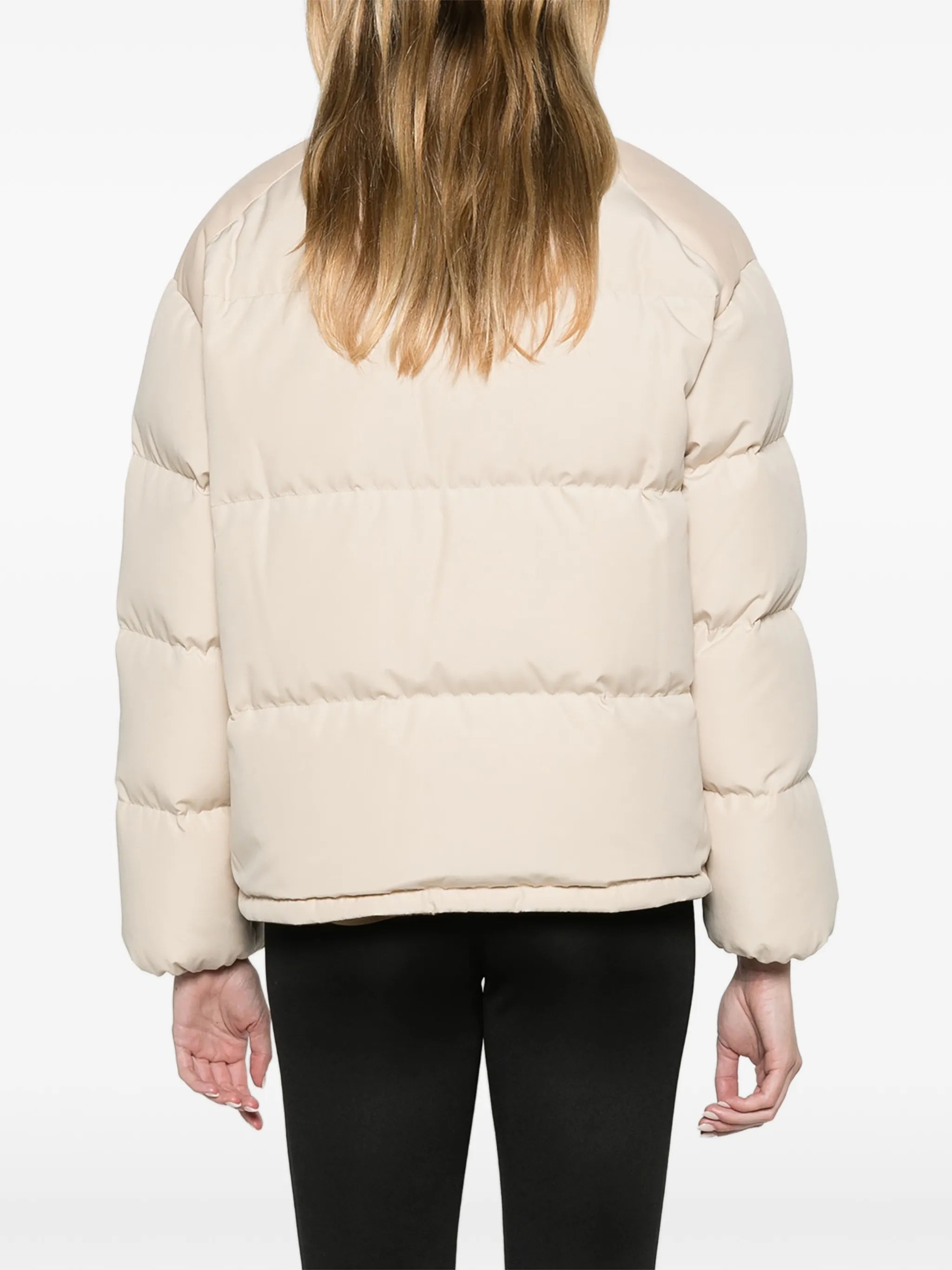Verone leather-trimmed short down jacket