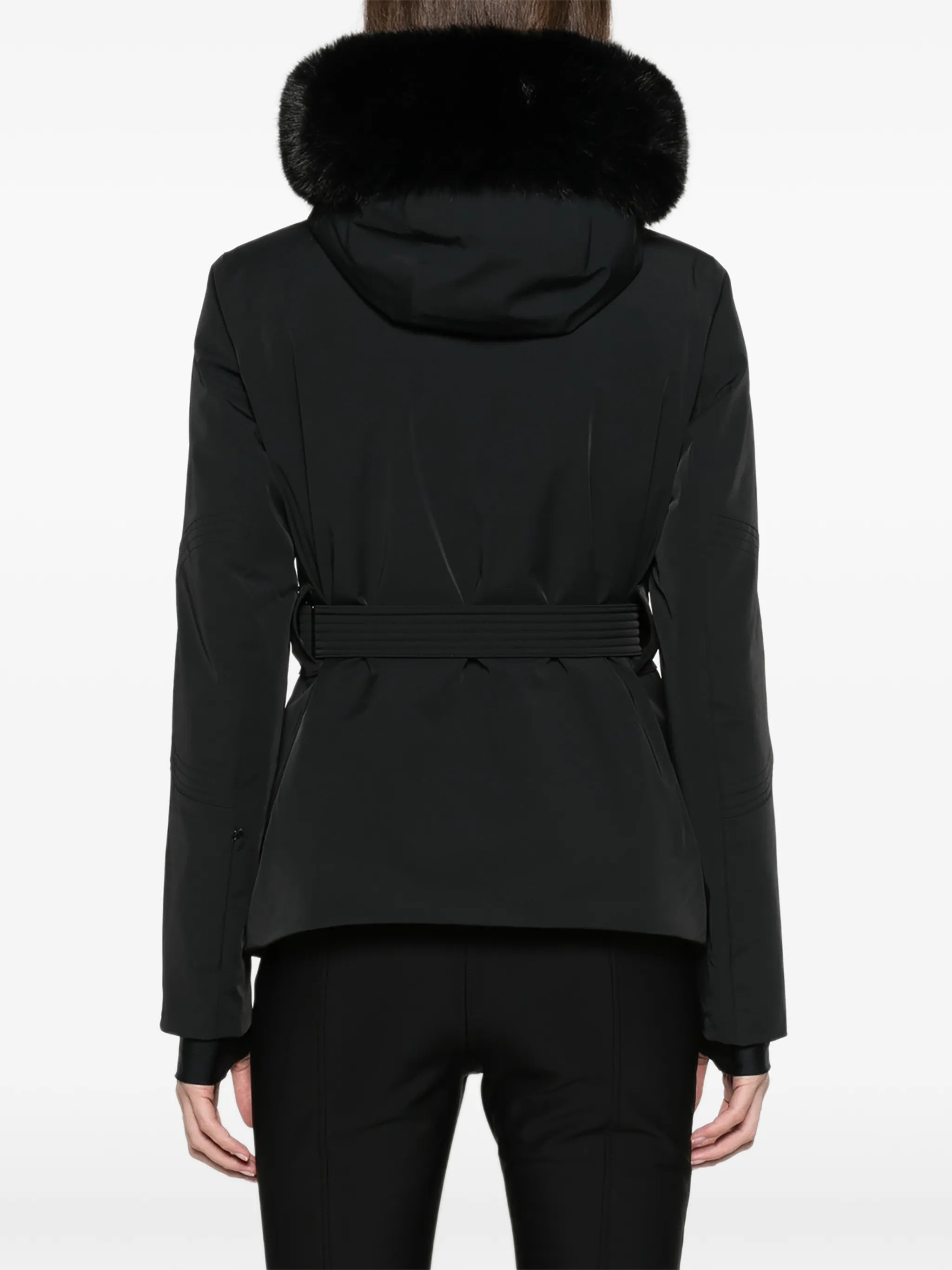 shaped ski jacket with faux fur