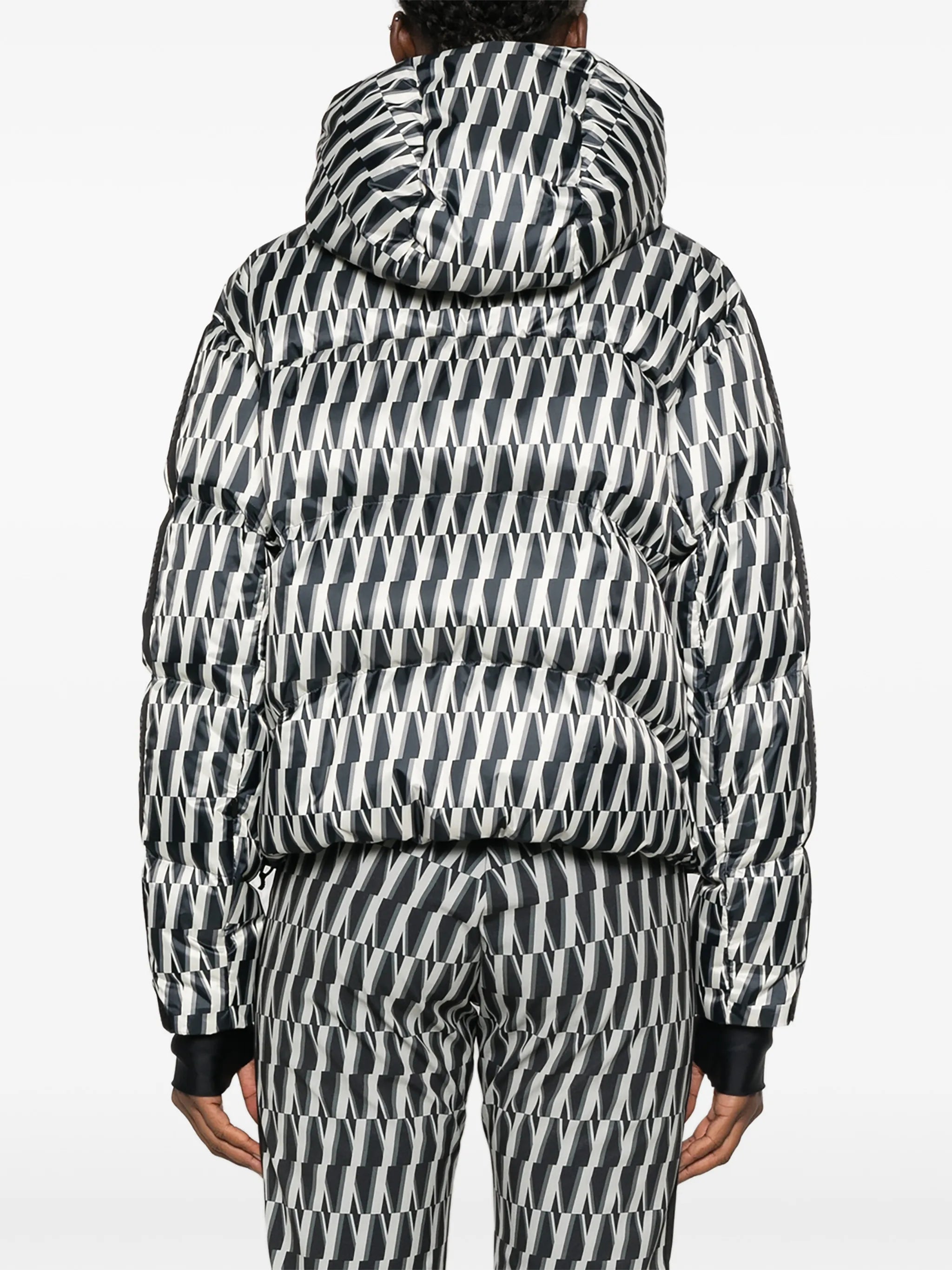 printed hooded ski jacket