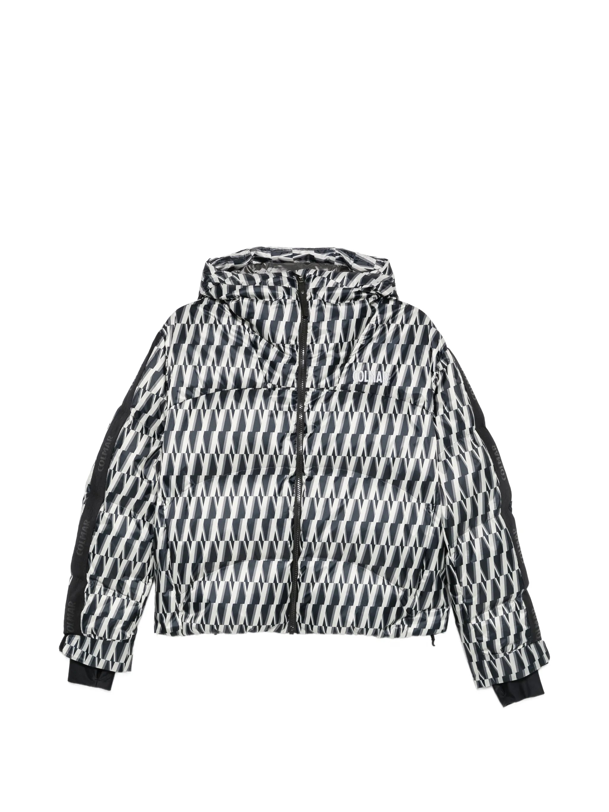 printed hooded ski jacket