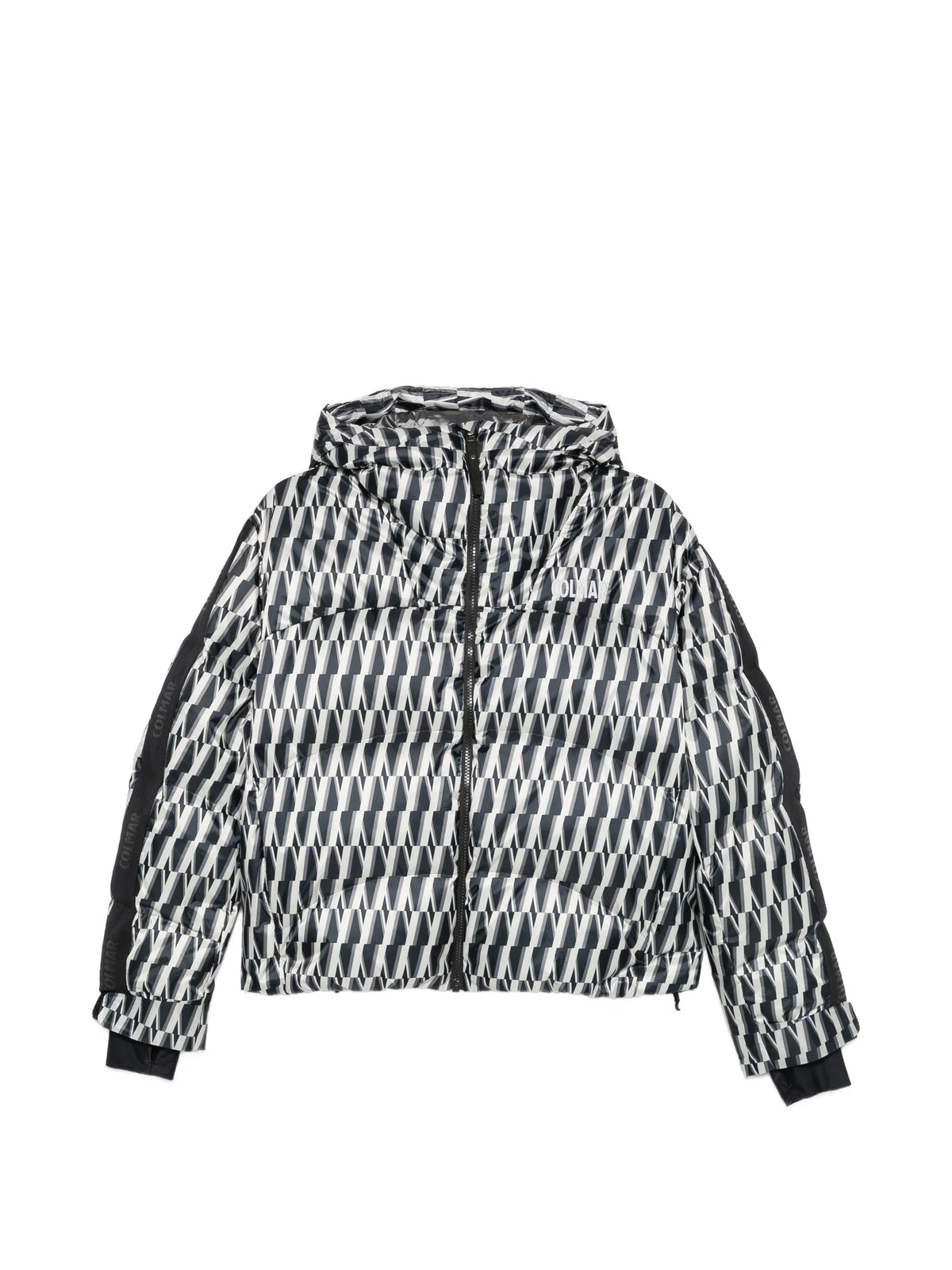 printed hooded ski jacket
