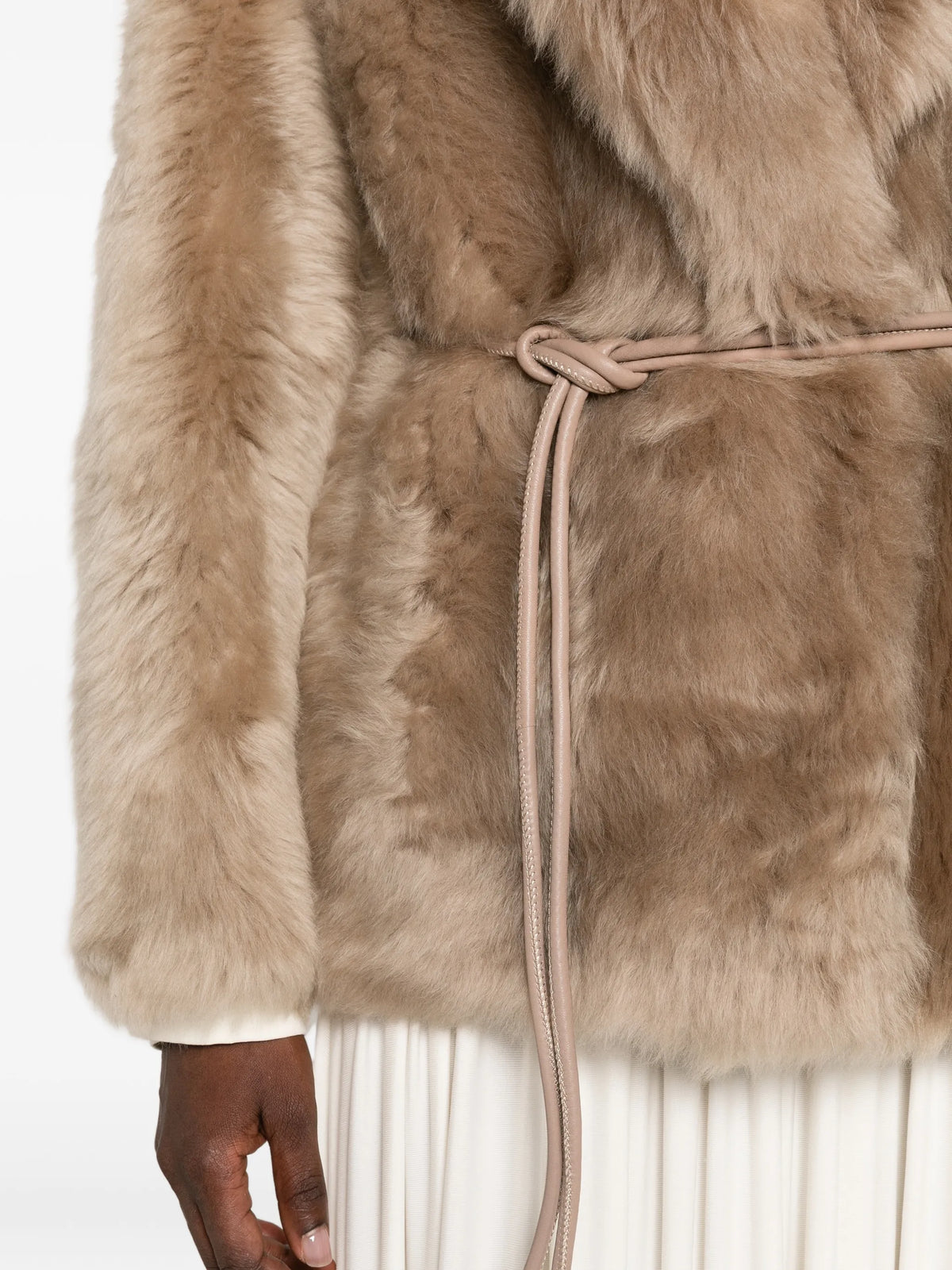 Ali belted shearling coat