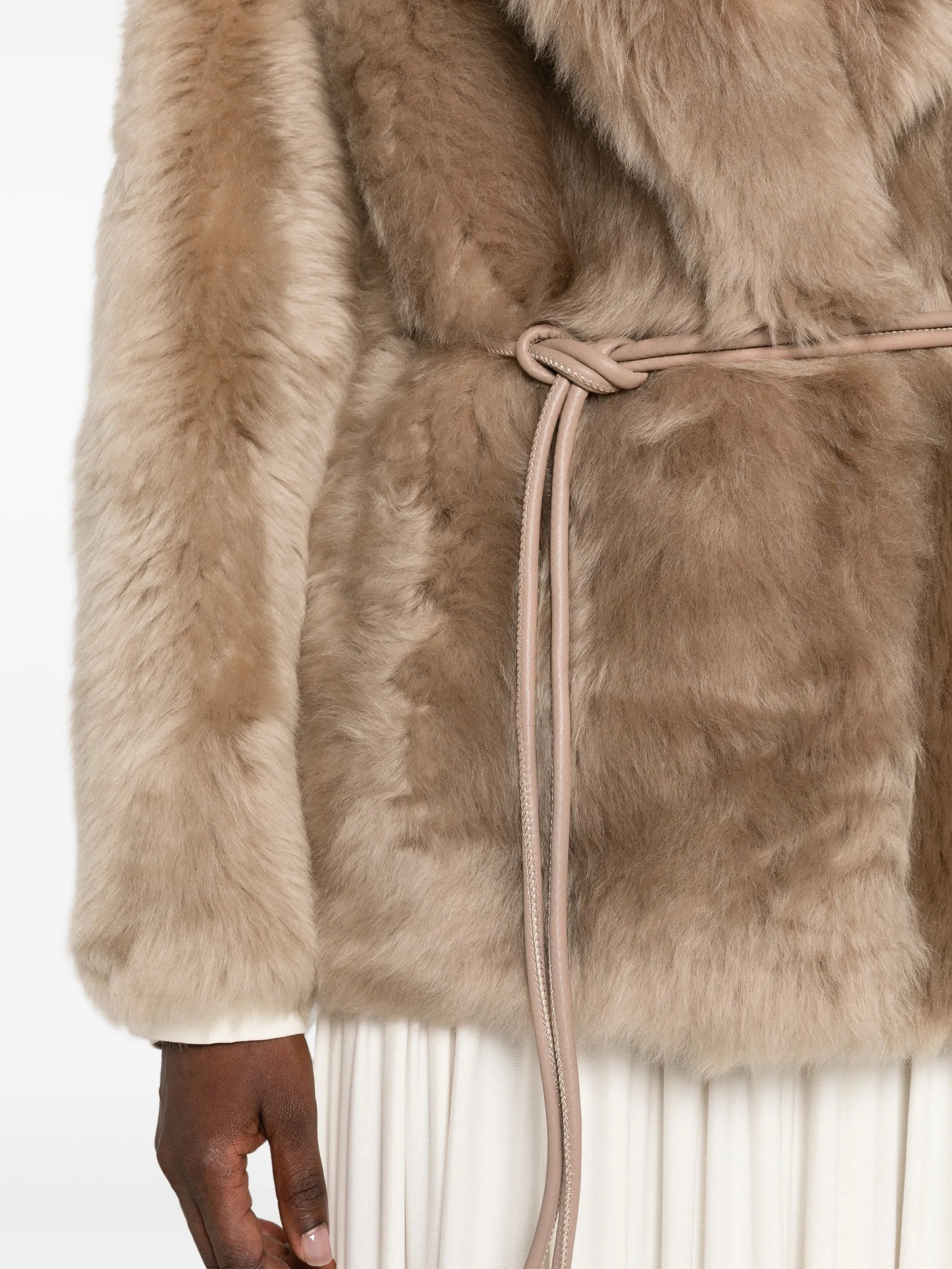 Ali belted shearling coat