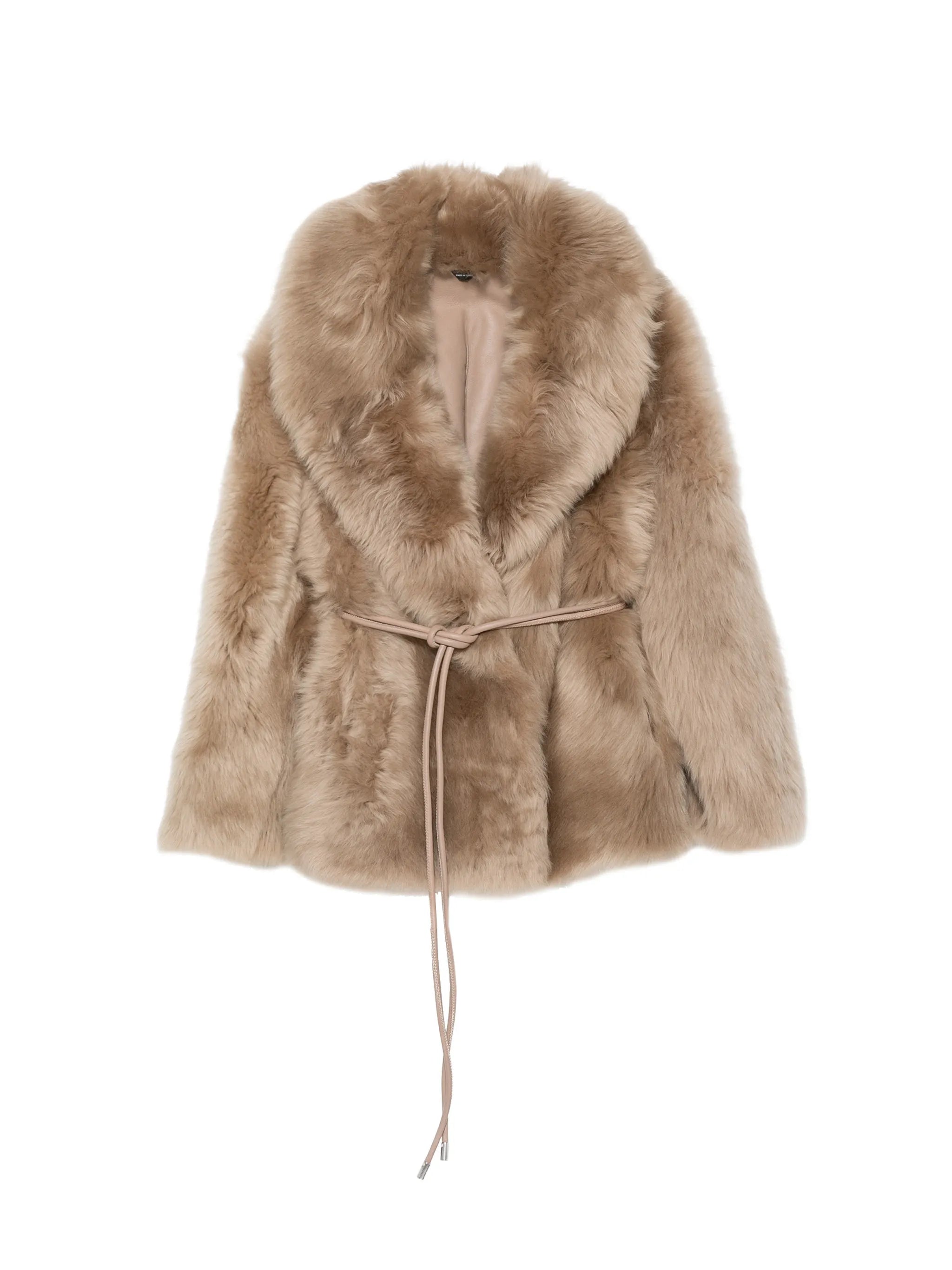 Ali belted shearling coat