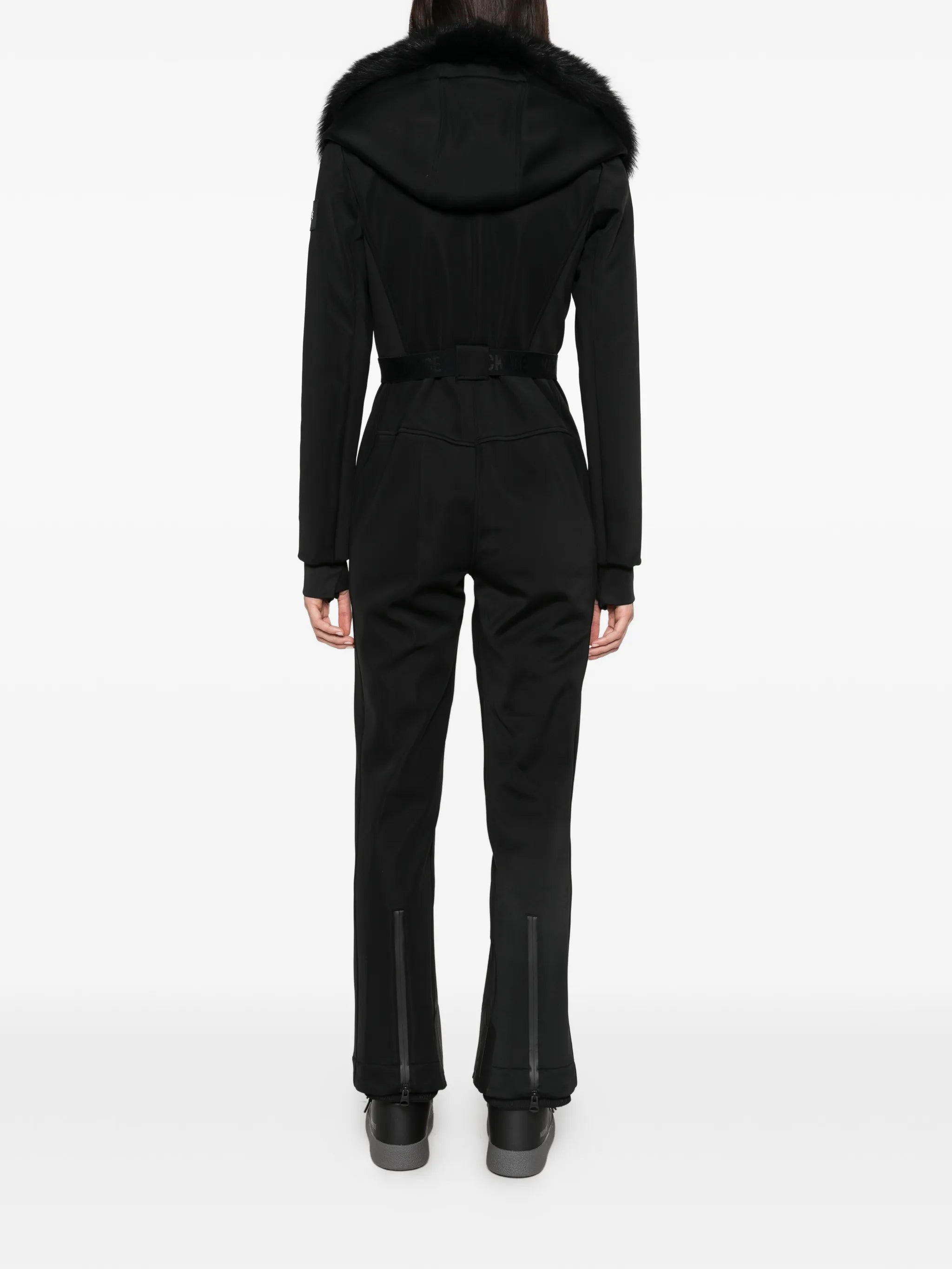 Elle shearling-trim ski suit
