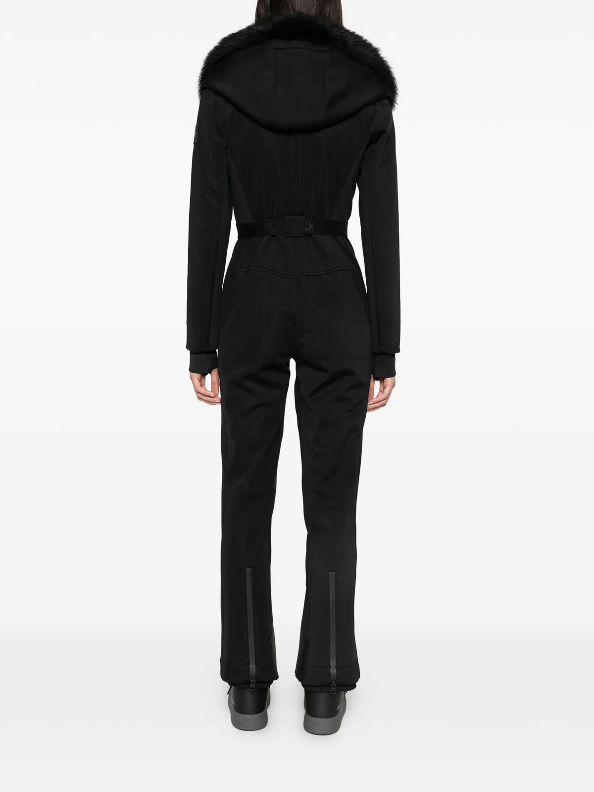 Elle shearling-trim ski suit