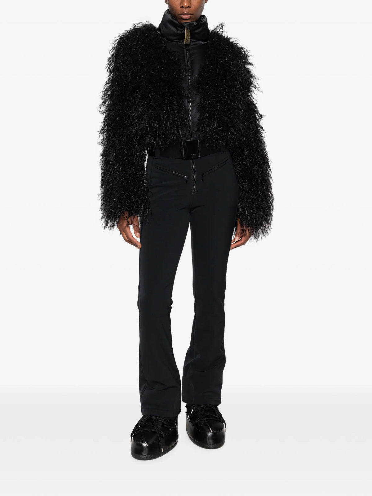 Gold Samusa faux-fur ski suit