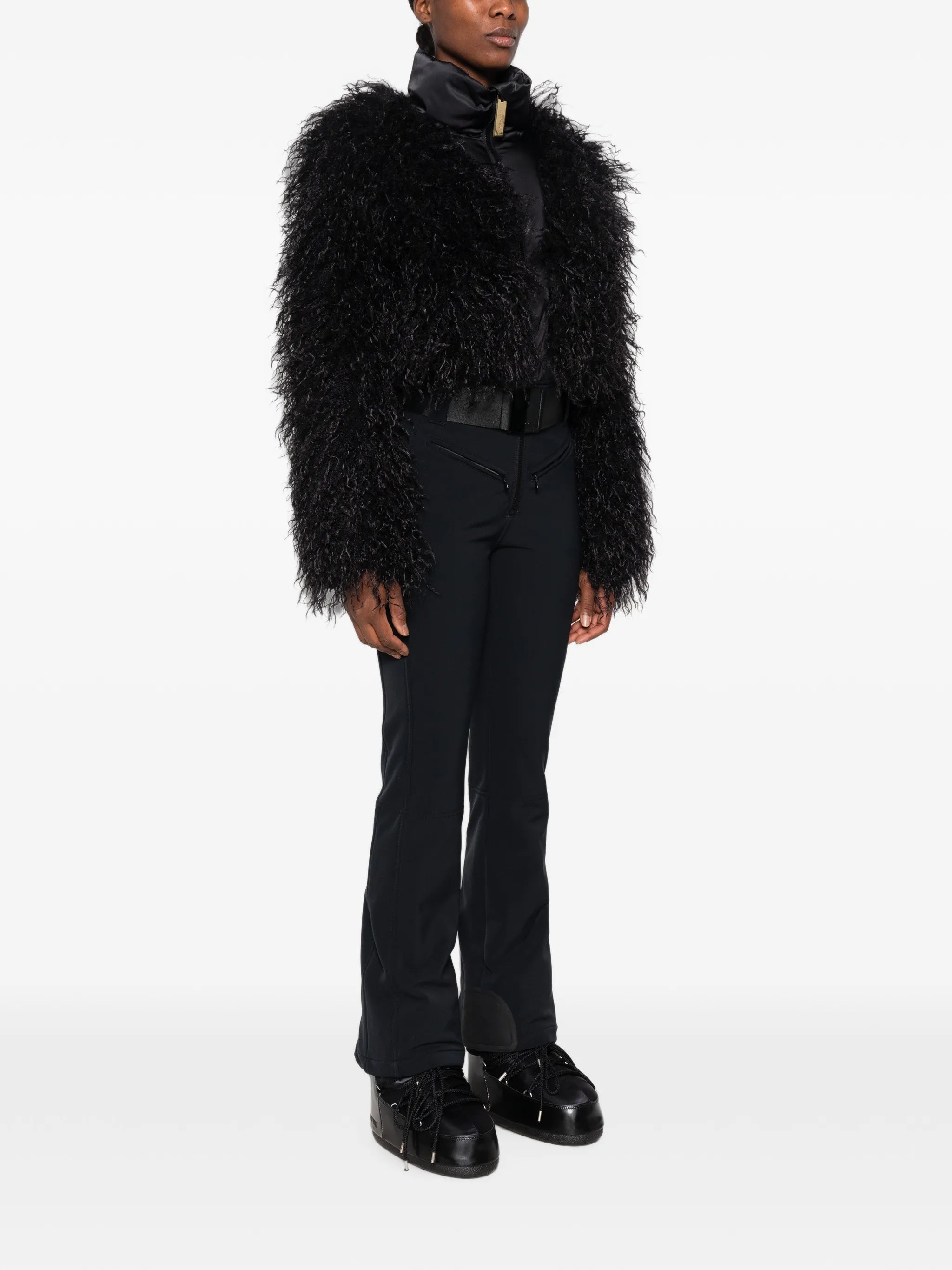 Gold Samusa faux-fur ski suit