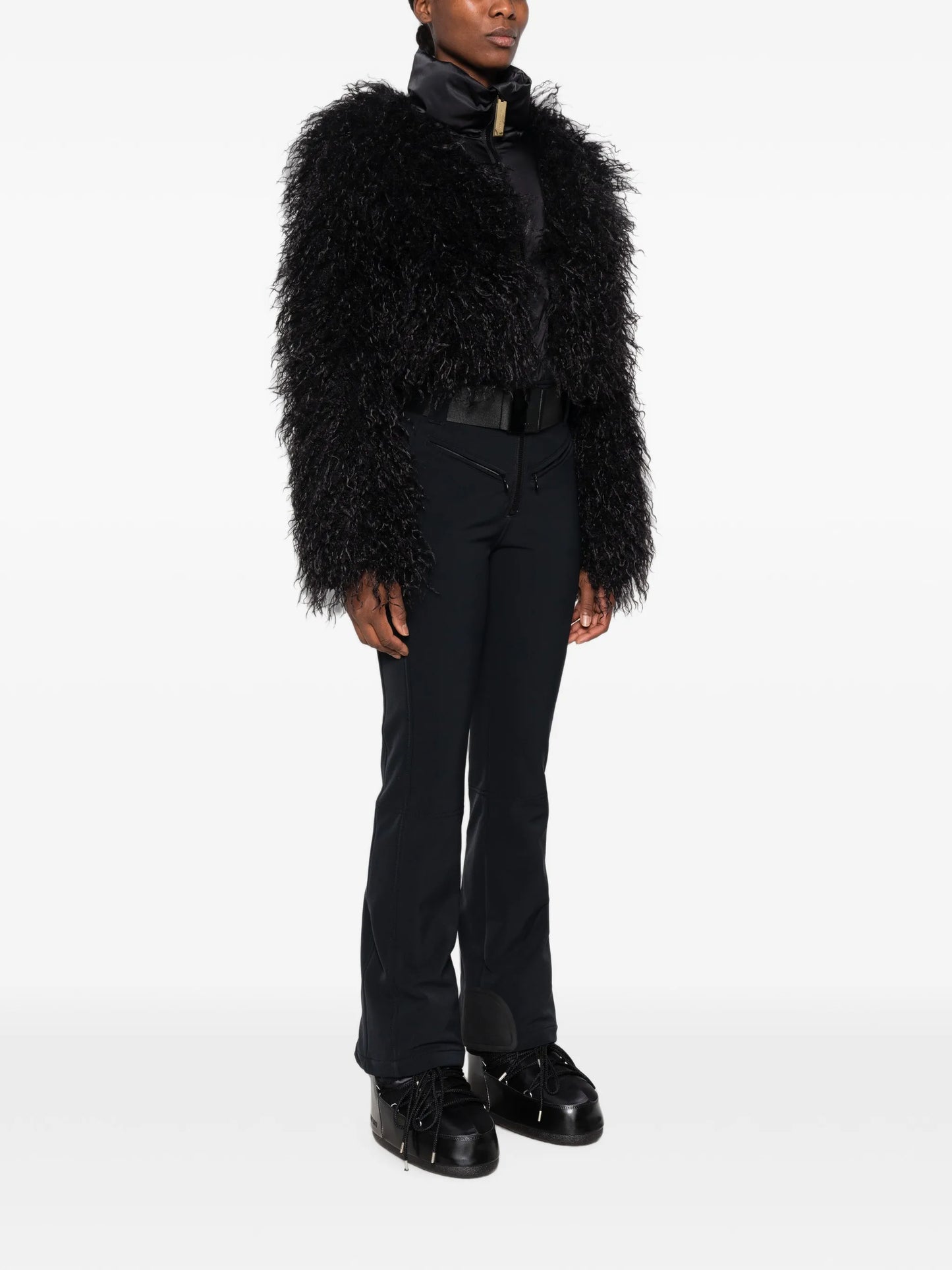 Gold Samusa faux-fur ski suit