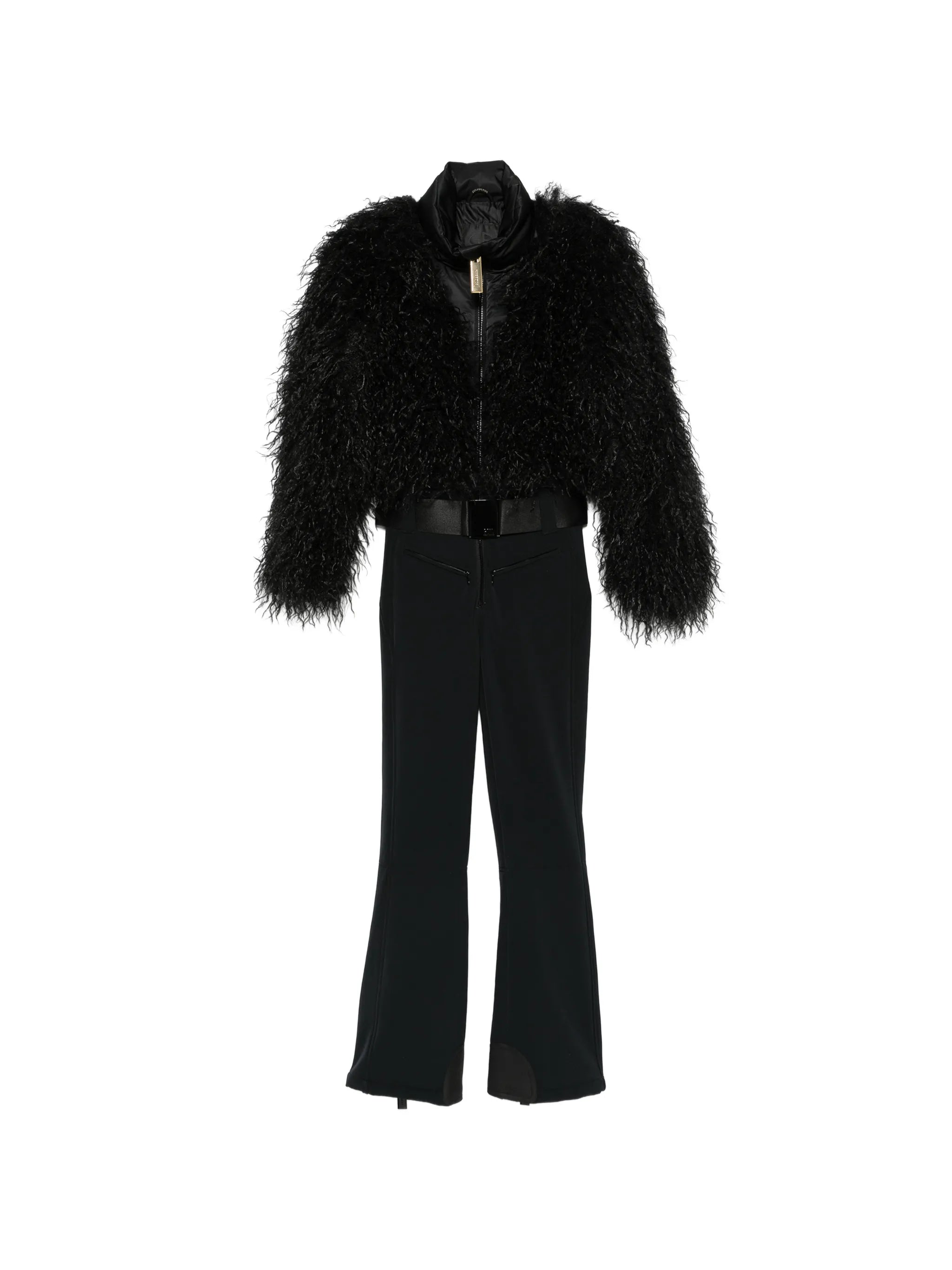 Gold Samusa faux-fur ski suit