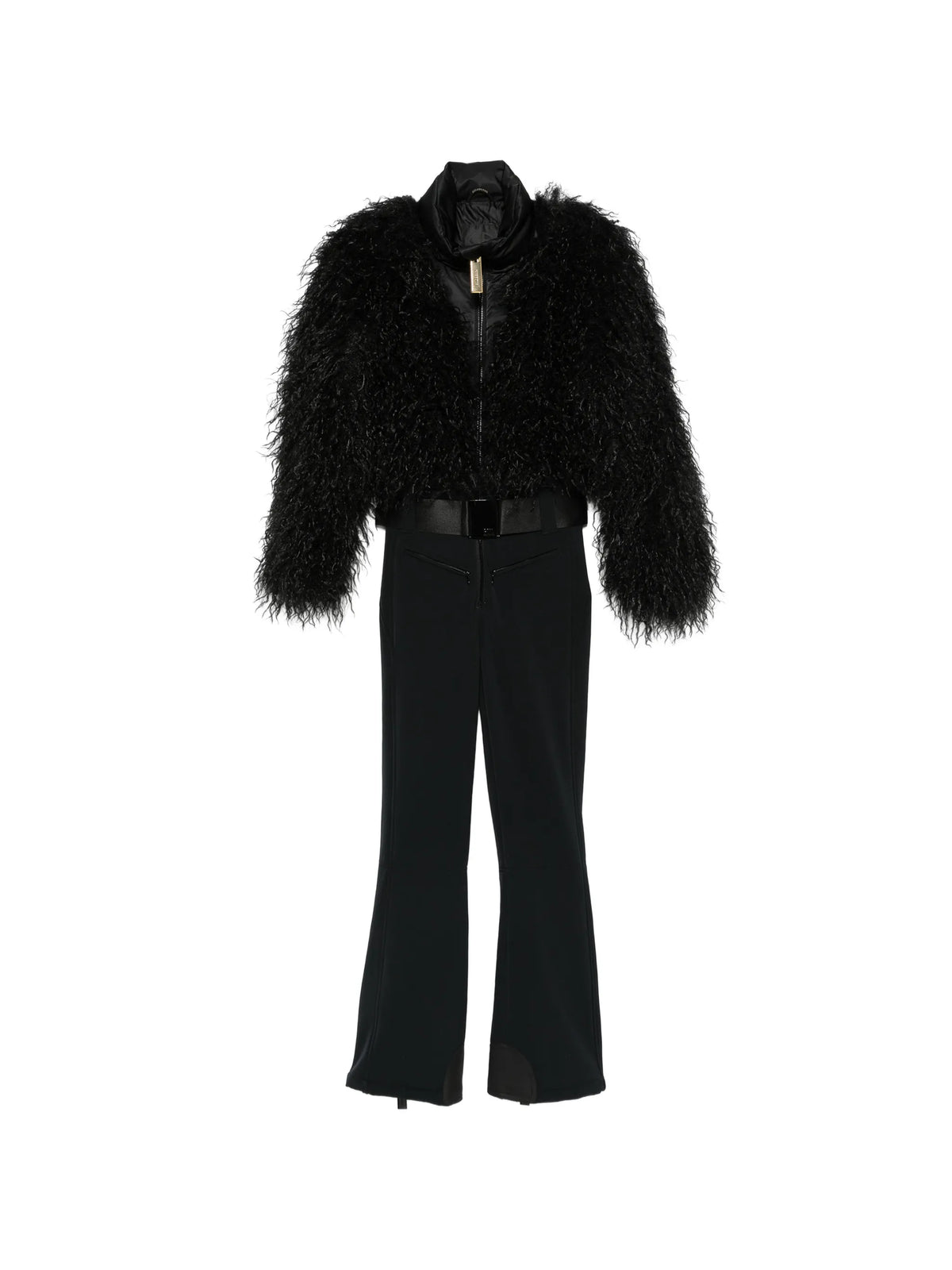Gold Samusa faux-fur ski suit
