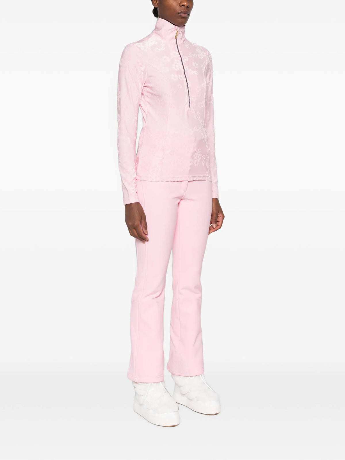 Hana floral-jacquard ski top