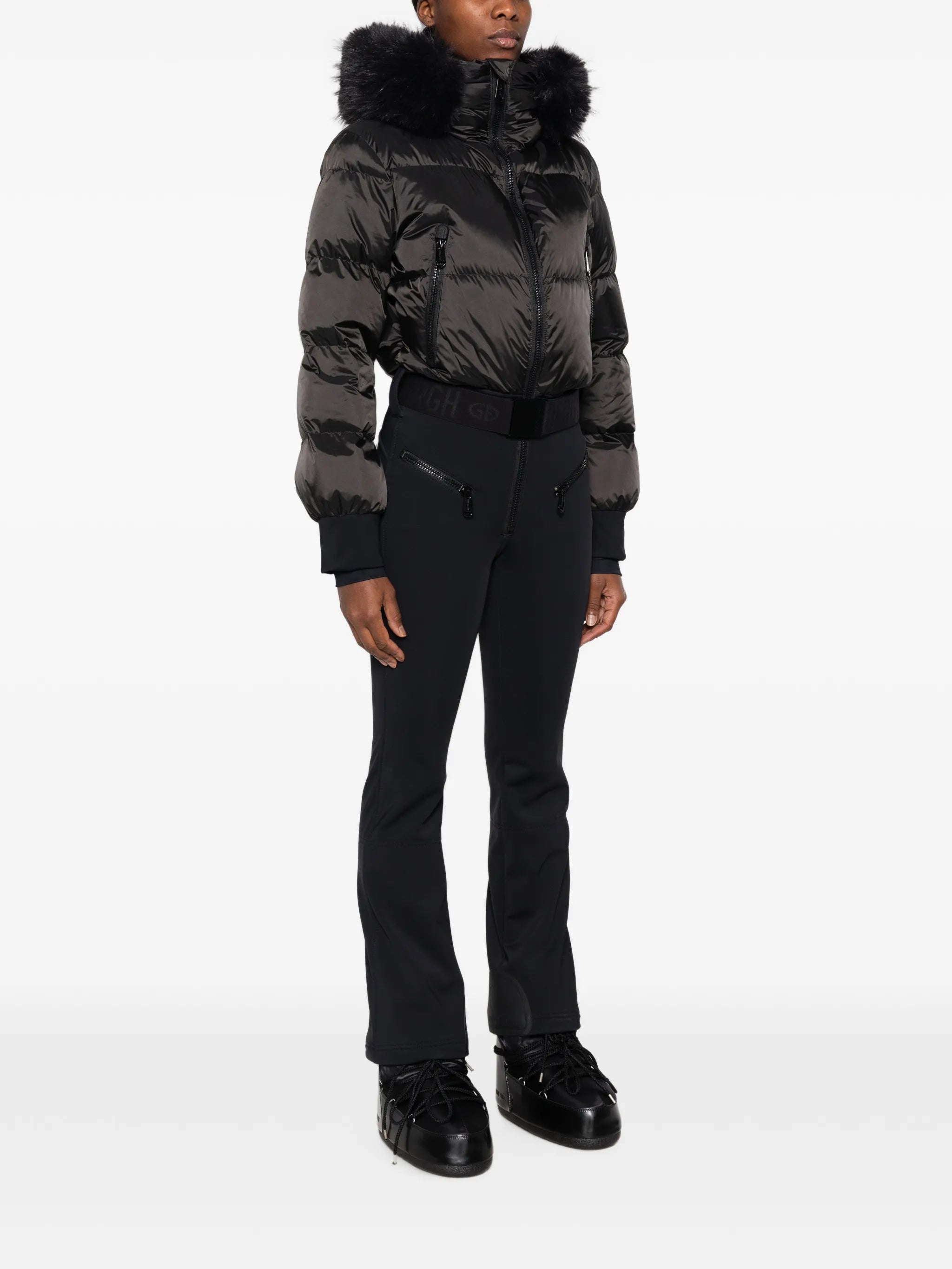 Sayaka faux-fur-trim ski suit