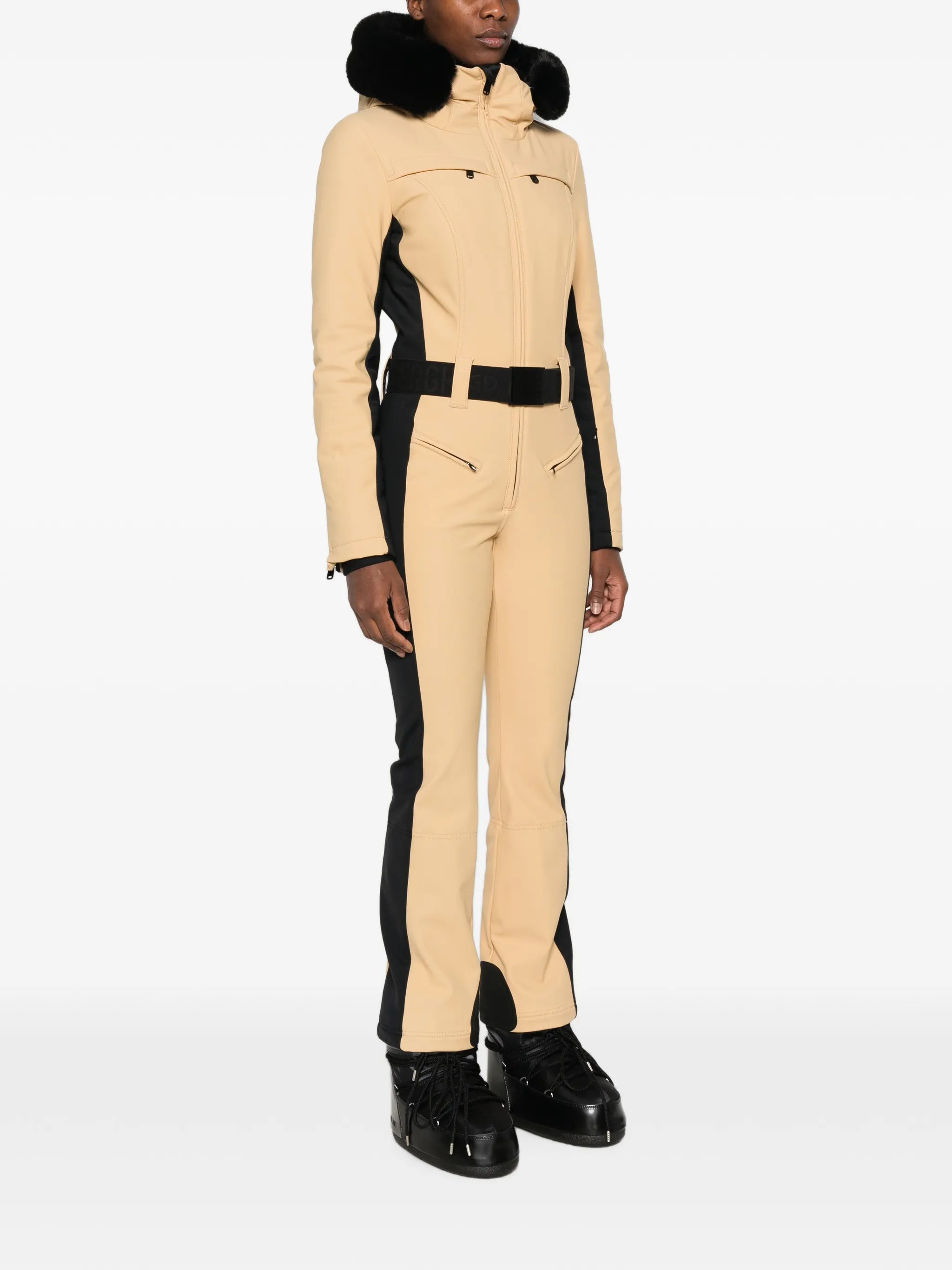 Parry faux fur-trim ski suit