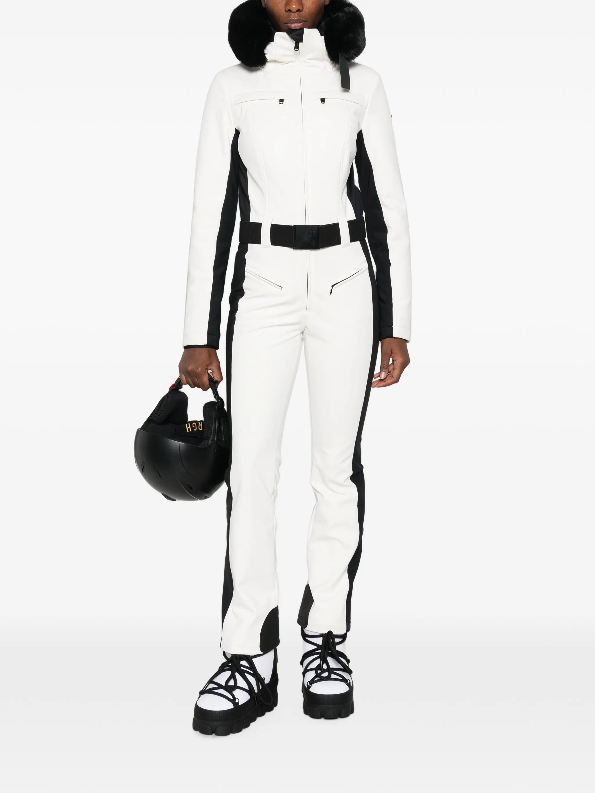 Parry faux-fur-trim ski suit