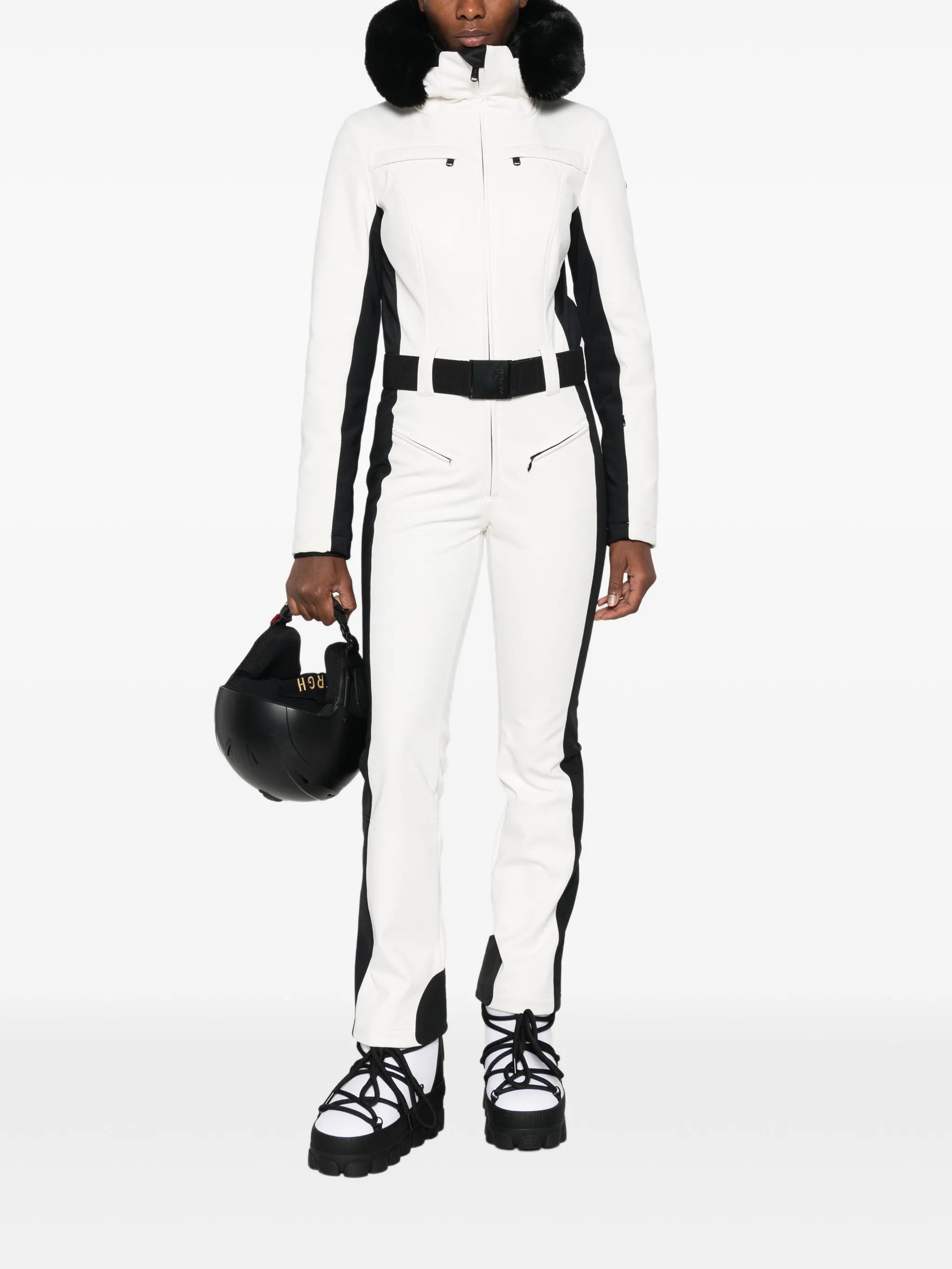 Parry faux-fur-trim ski suit