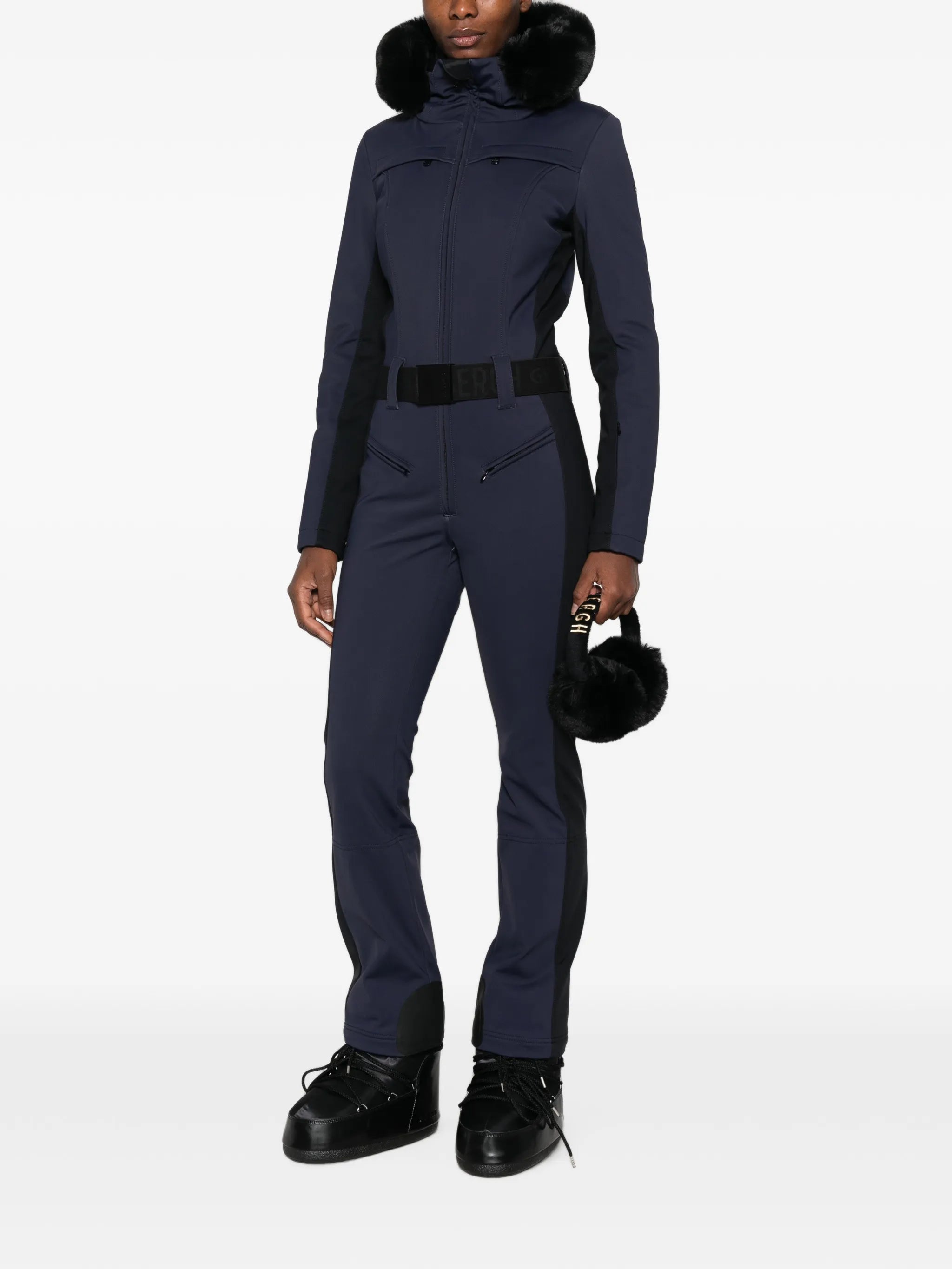 Parry faux-fur-trim ski suit