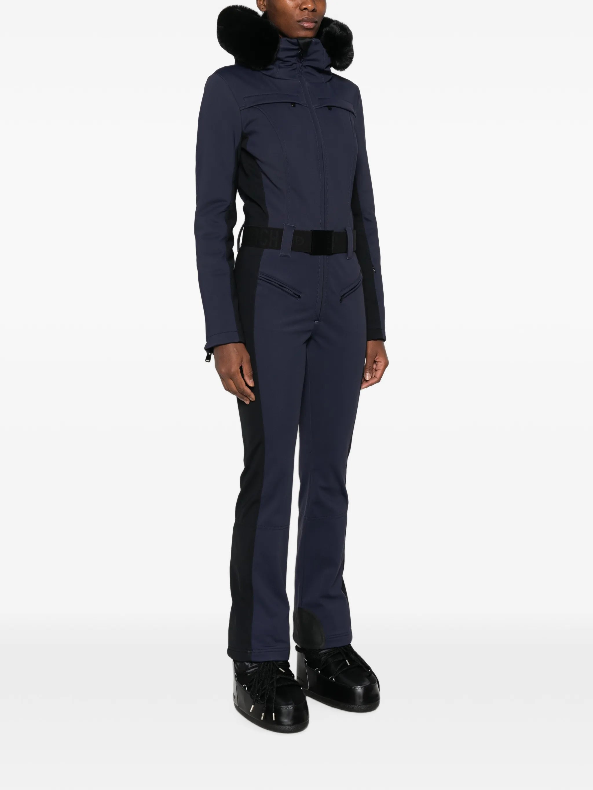 Parry faux-fur-trim ski suit